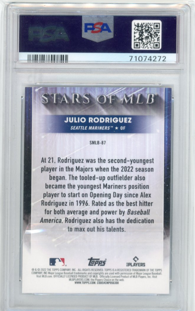 2022 Topps Julio Rodriguez RC #SMLB87 - Stars of MLB Update PSA 10 Mariners