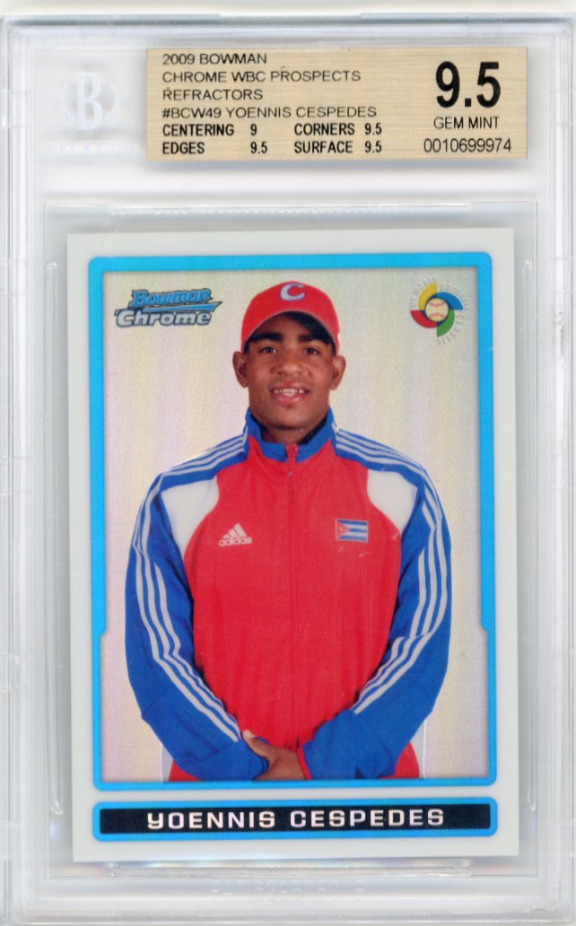 2009 Topps Bowman Chrome WBC Prospects Yoennis Cespedes #BCW49 - Refractor #/500 Beckett 9.5 Cuba