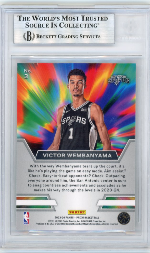 2023/24 Panini Prizm Victor Wembanyama RC #3 - Instant Impact Beckett 9 Spurs