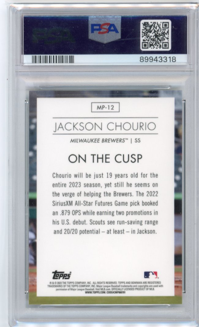 2023 Topps Bowman Jackson Chourio #MP12 - Modern Prospects PSA 10 Brewers