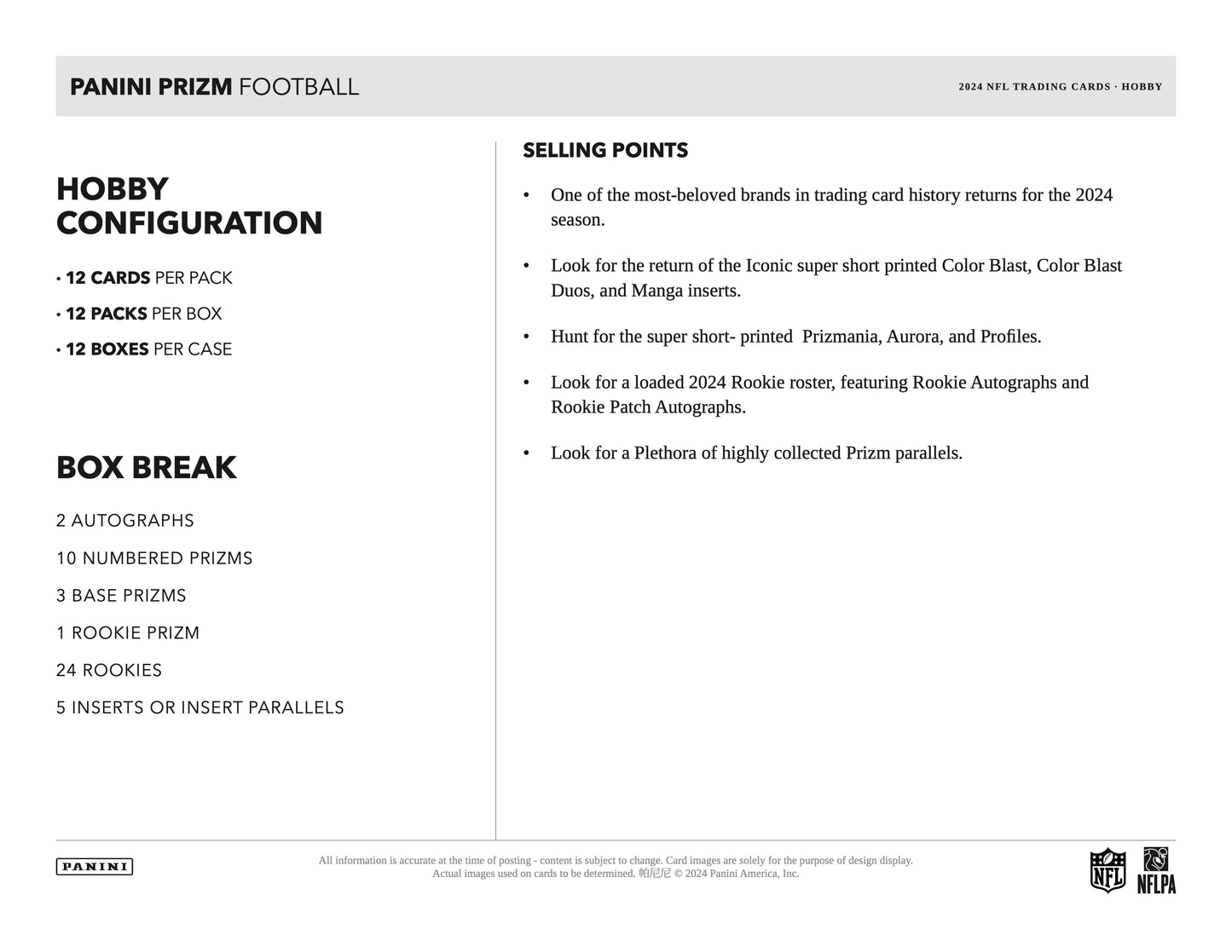 2024 Panini Prizm Football Hobby Box