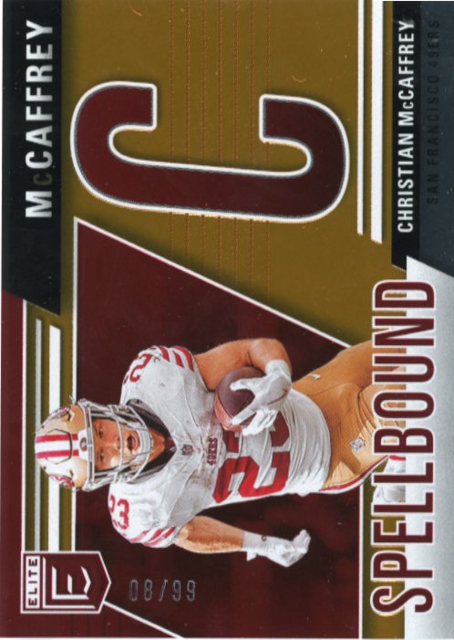 2024 Panini Donruss Elite Christian McCaffrey #13 - #/99 Spellbound Orange 49ers
