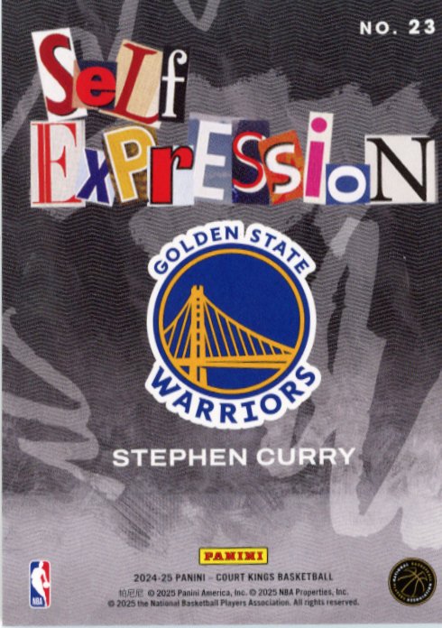 2025 Panini Court Kings Stephen Curry #23 - Self Expression Warriors