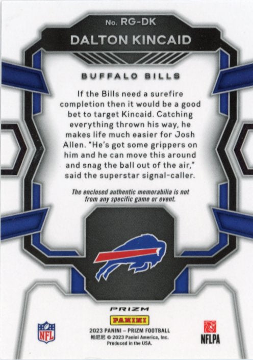 2023 Panini Prizm Dalton Kincaid RC #RG-DK - Patch Bills