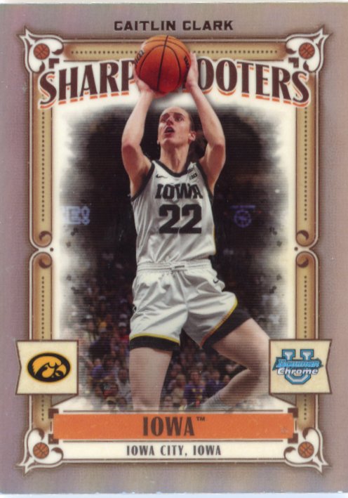 2024 Bowman Chrome U Caitlin Clark #SS-15 - Sharp Shooters Iowa