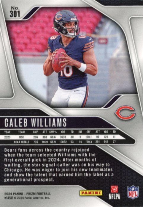 2024 Panini Prizm Caleb Williams Rookie RC #301 - Bears