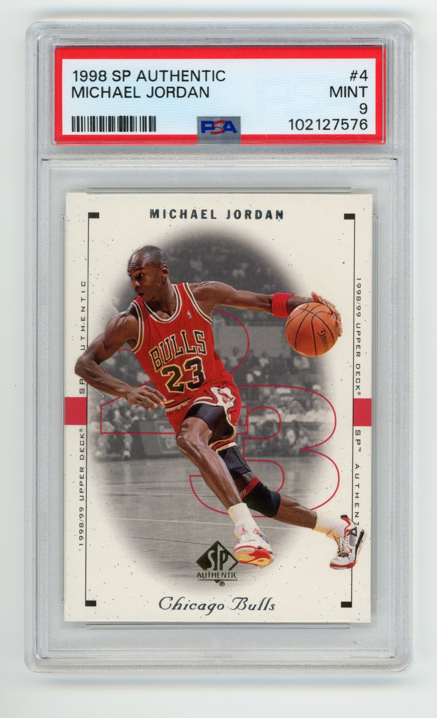 1998 Upper Deck SP Authentic Michael Jordan #4 - PSA 9 Bulls