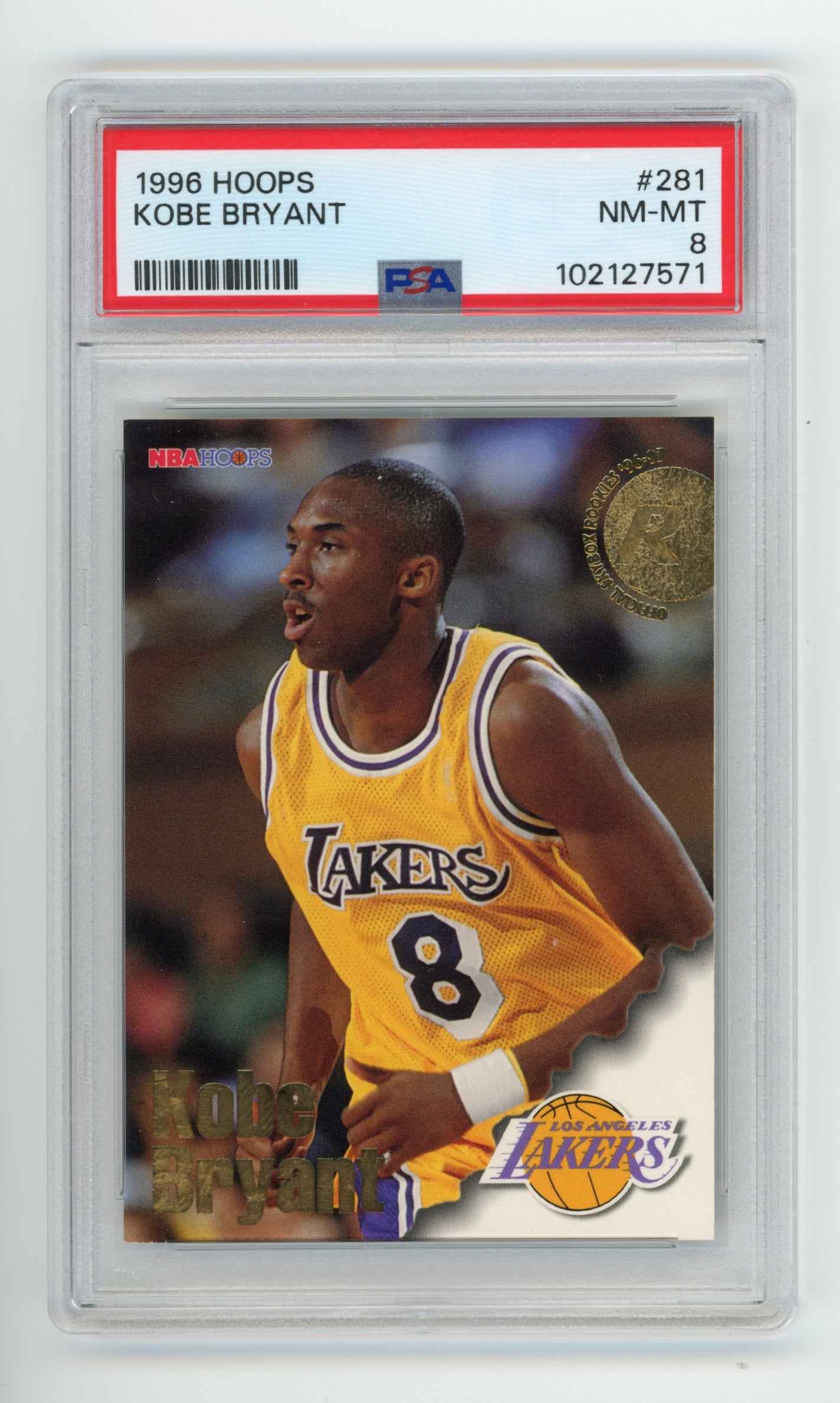 1996 NBA Hoops Kobe Bryant #281 - PSA 8 Rookie Lakers