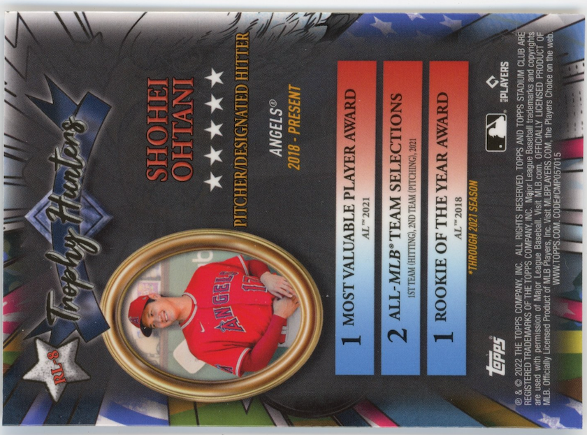2022 Topps Trophy Hunters Shohei Ohtani #RL-8 - Angels
