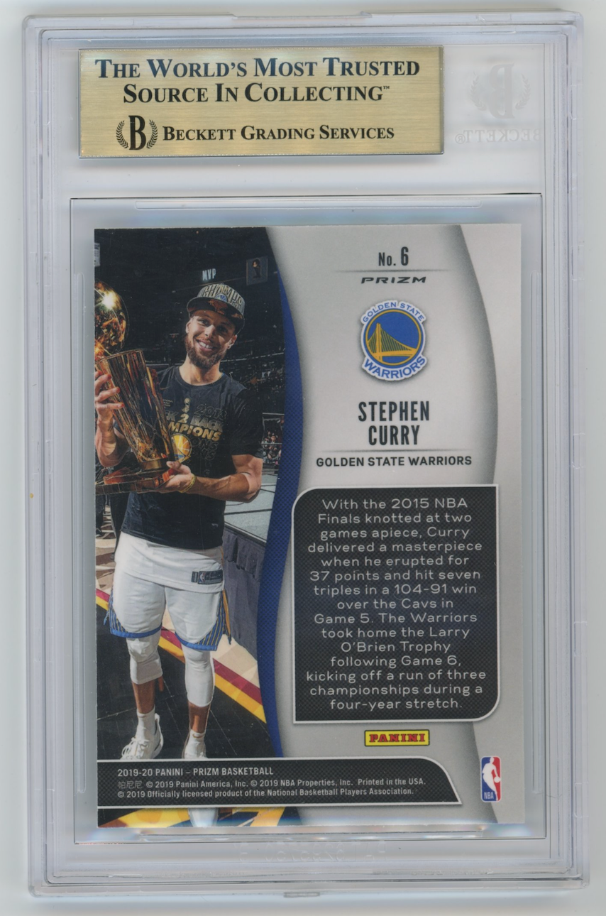 2019 Panini Prizm Stephen Curry #6 - NBA Finalists Beckett 9.5 Warriors