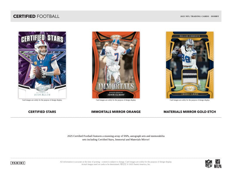 PRESALE - 2025 Panini Certified Football Hobby Box