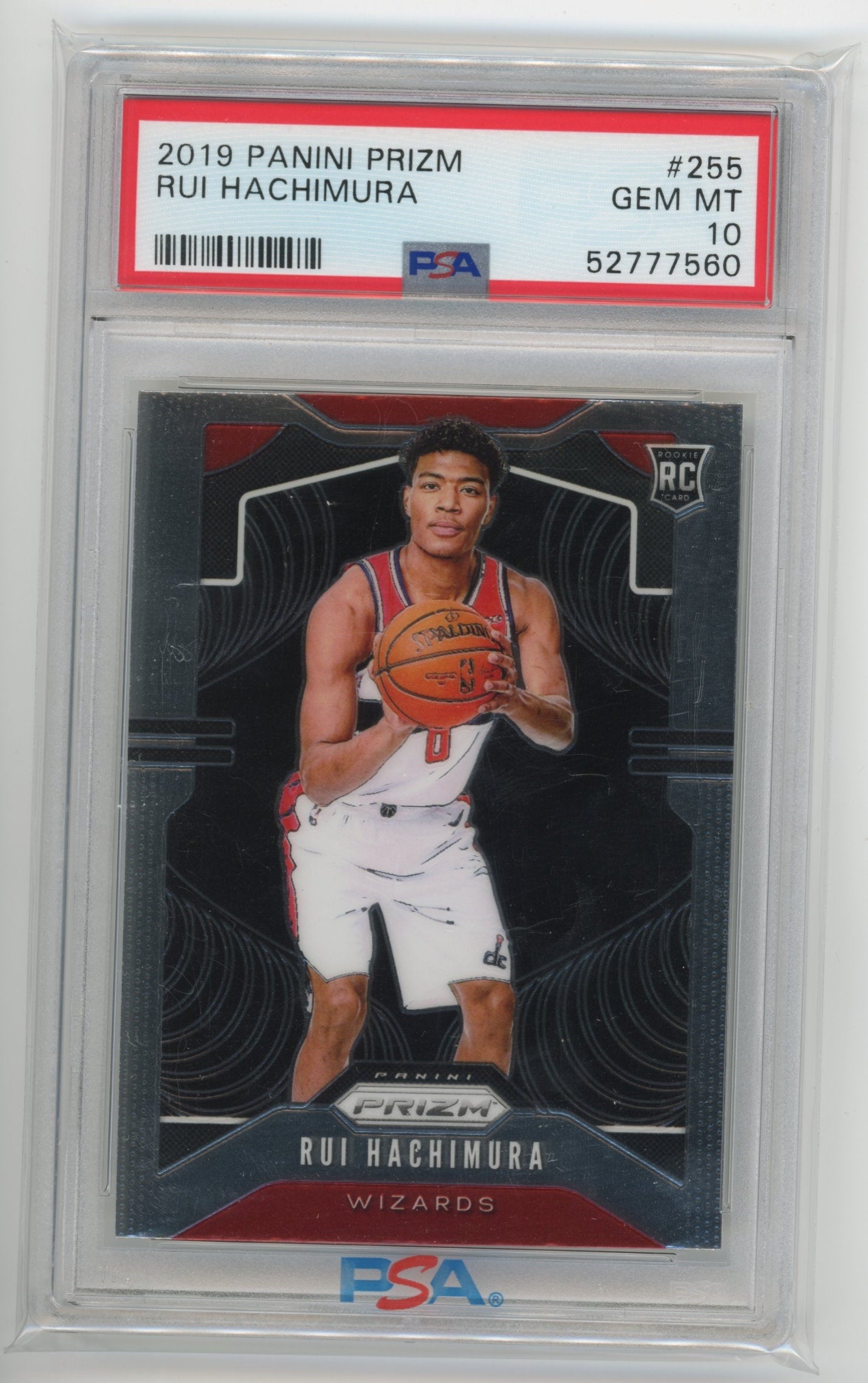 2019 Panini Prizm Rui Hachimura Rookie #255 - PSA 10 Wizards
