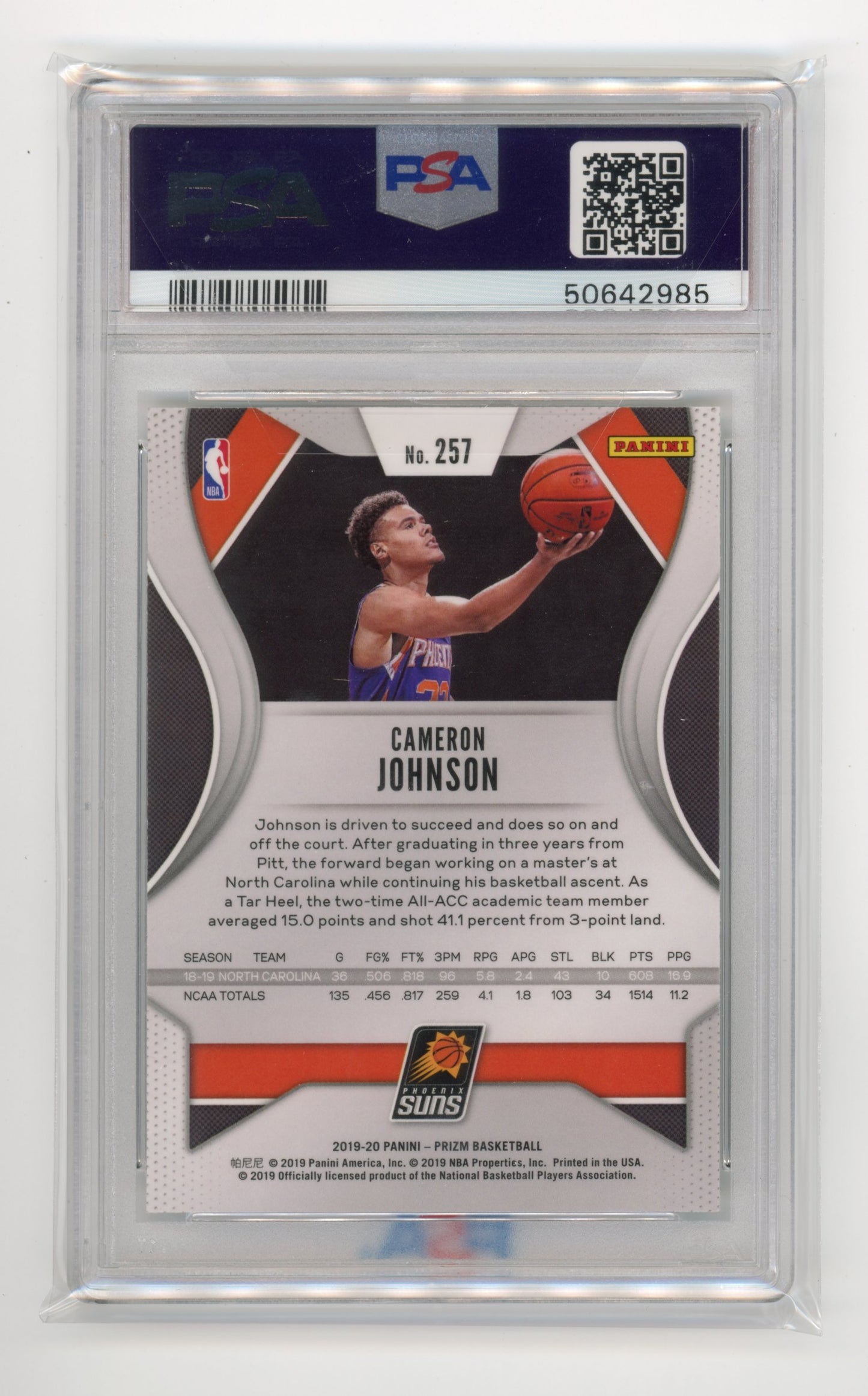 2019 Panini Prizm Cameron Johnson Rookie #257 - PSA 10 Suns