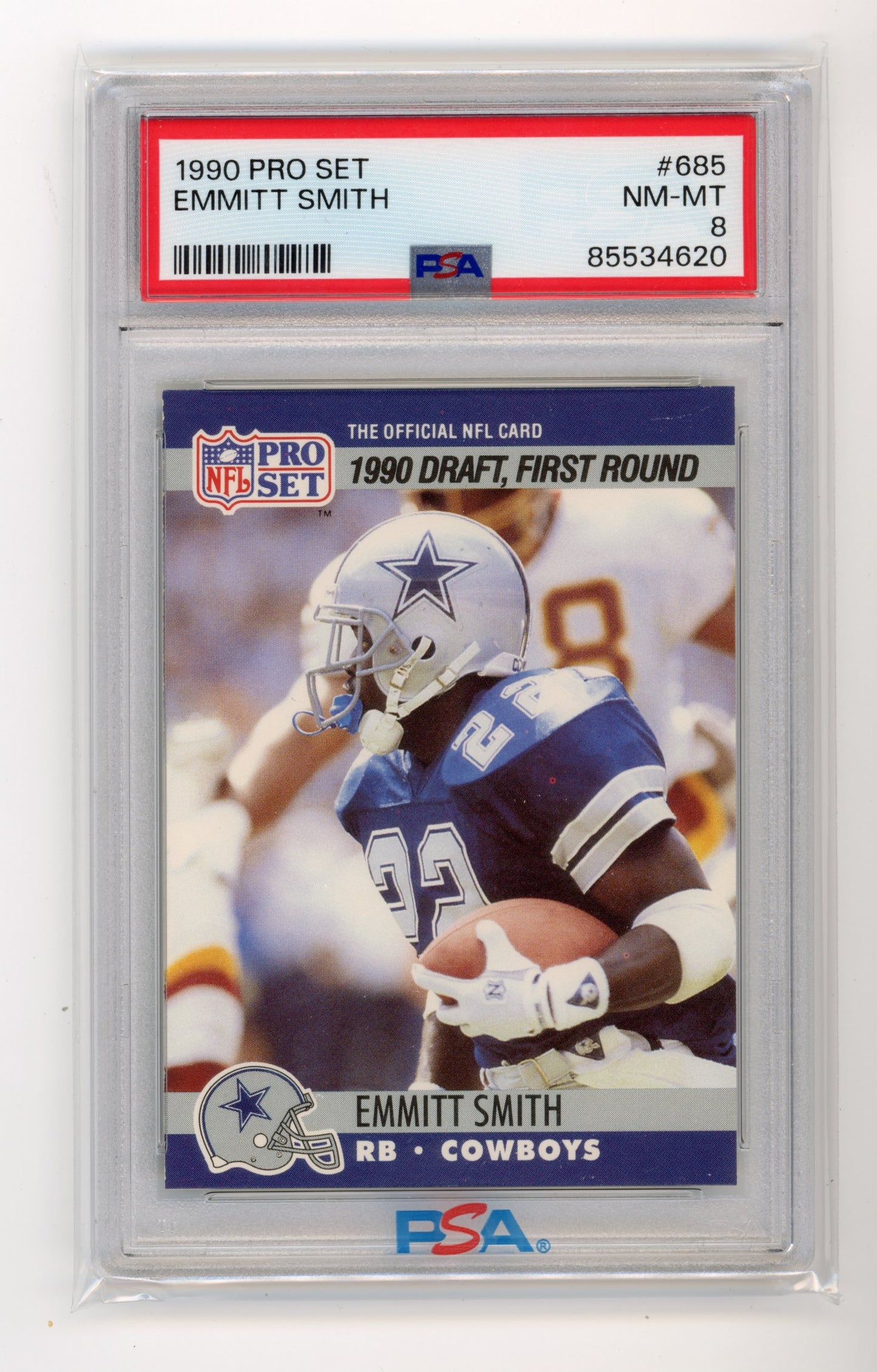 1990 Pro Set Emmit Smith #685 - PSA 8 Cowboys