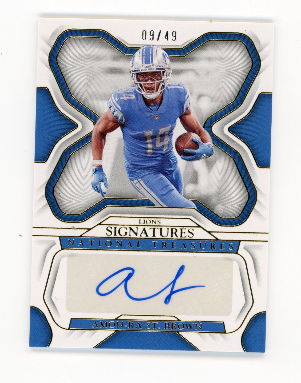2022 Panini National Treasures Amon-Ra St. Brown #SIG-ASB - #/49 Auto Lions