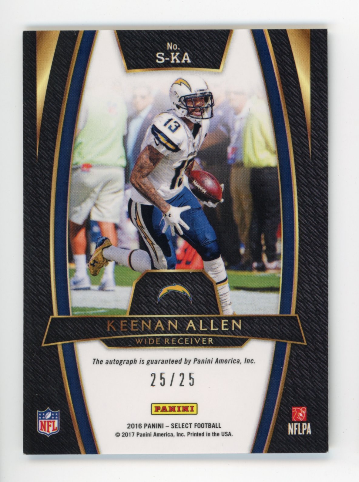 2016 Panini Select Keenan Allen #S-KA - #/25 Autograph White Chargers
