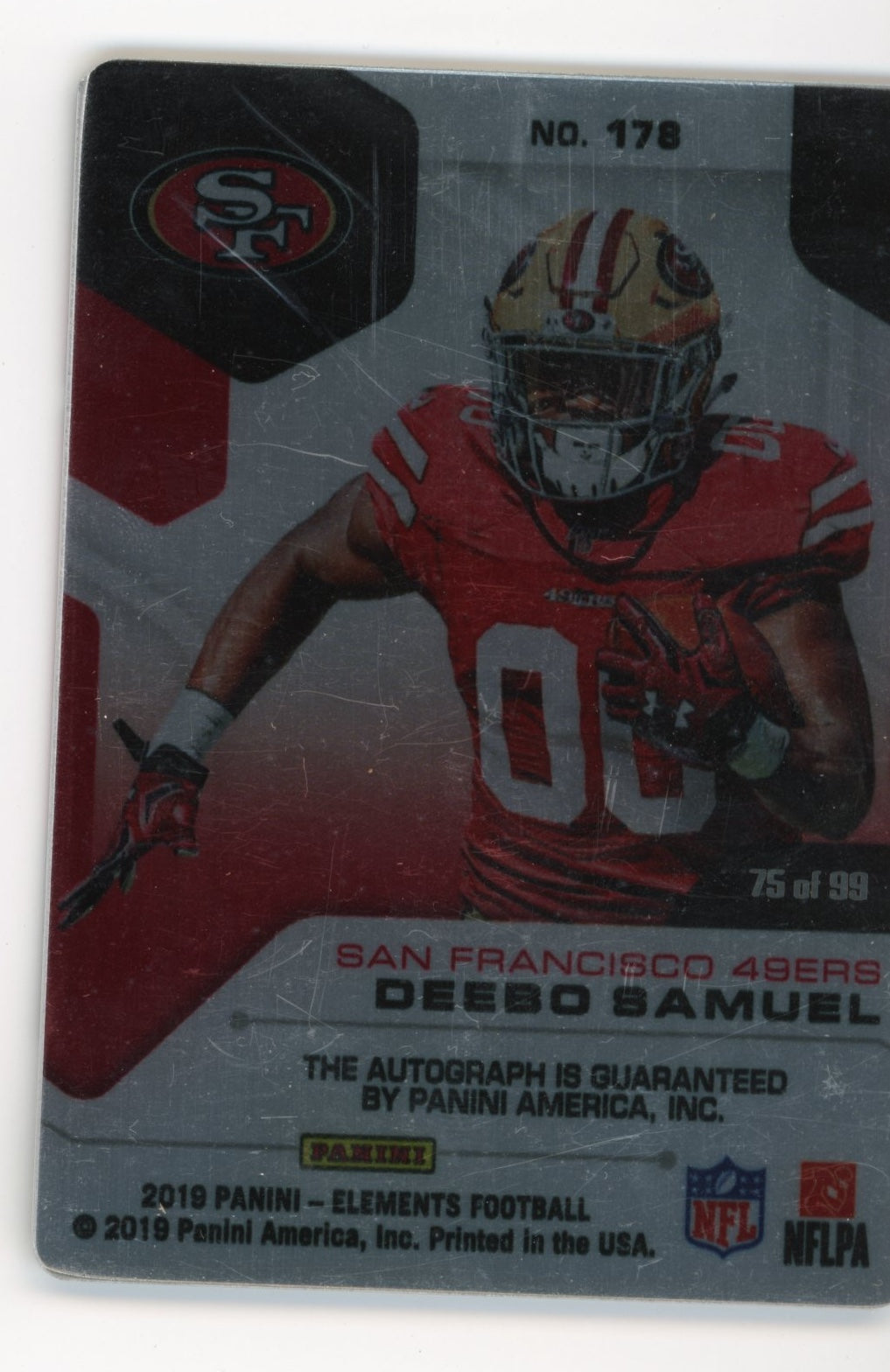2019 Panini Elements Deebo Samuel Rookie #178 - Autograph Metal Plate 49ers