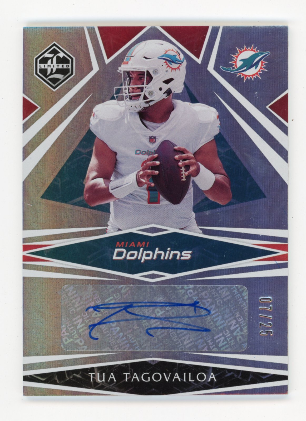 2021 Panini Limited Tua Tagovailoa #TT-TT - #/25 Autograph Dolphins