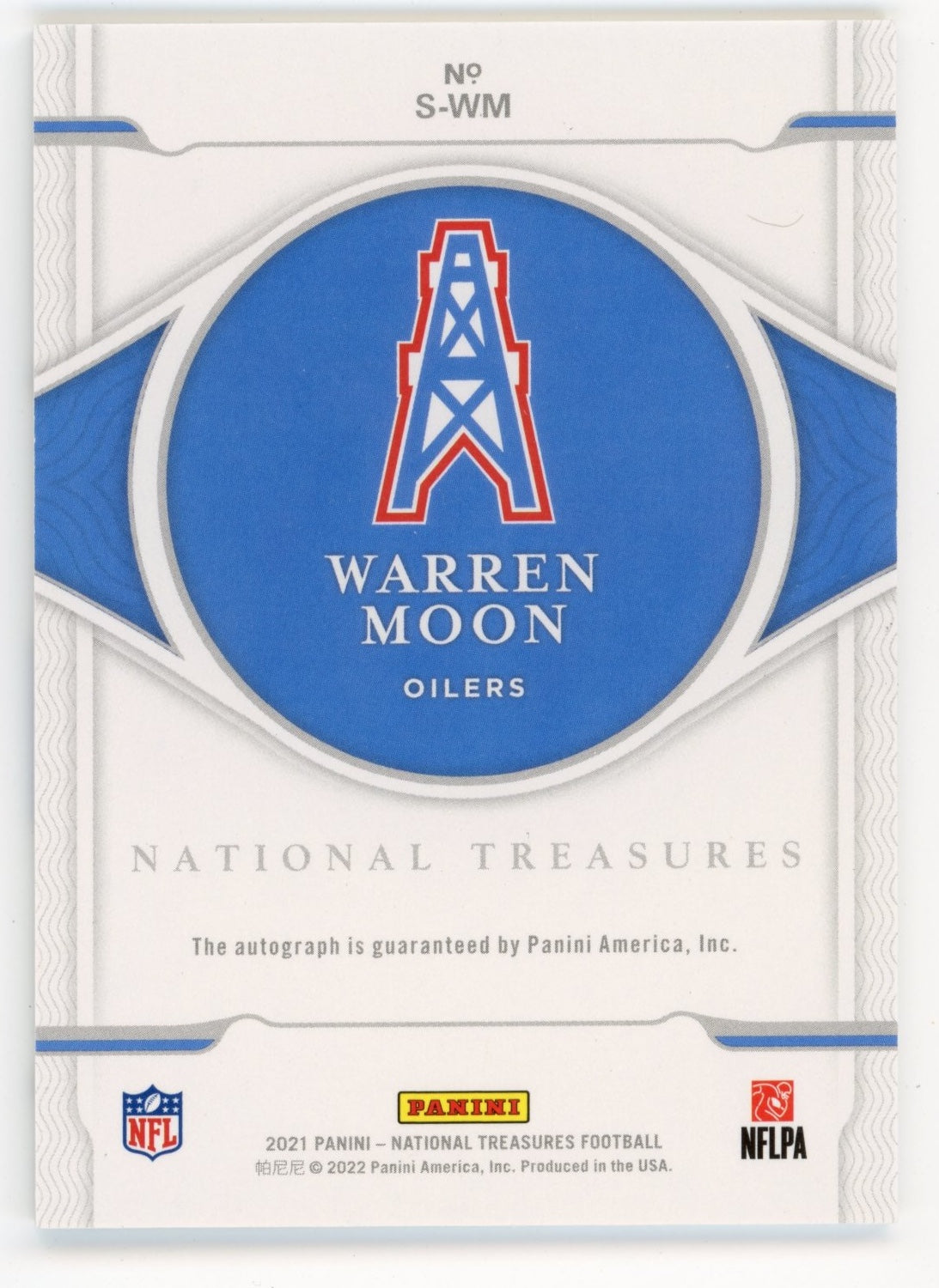 2021 Panini National Treasures Warren Moon #S-WM - #/10 Gold Auto Oilers