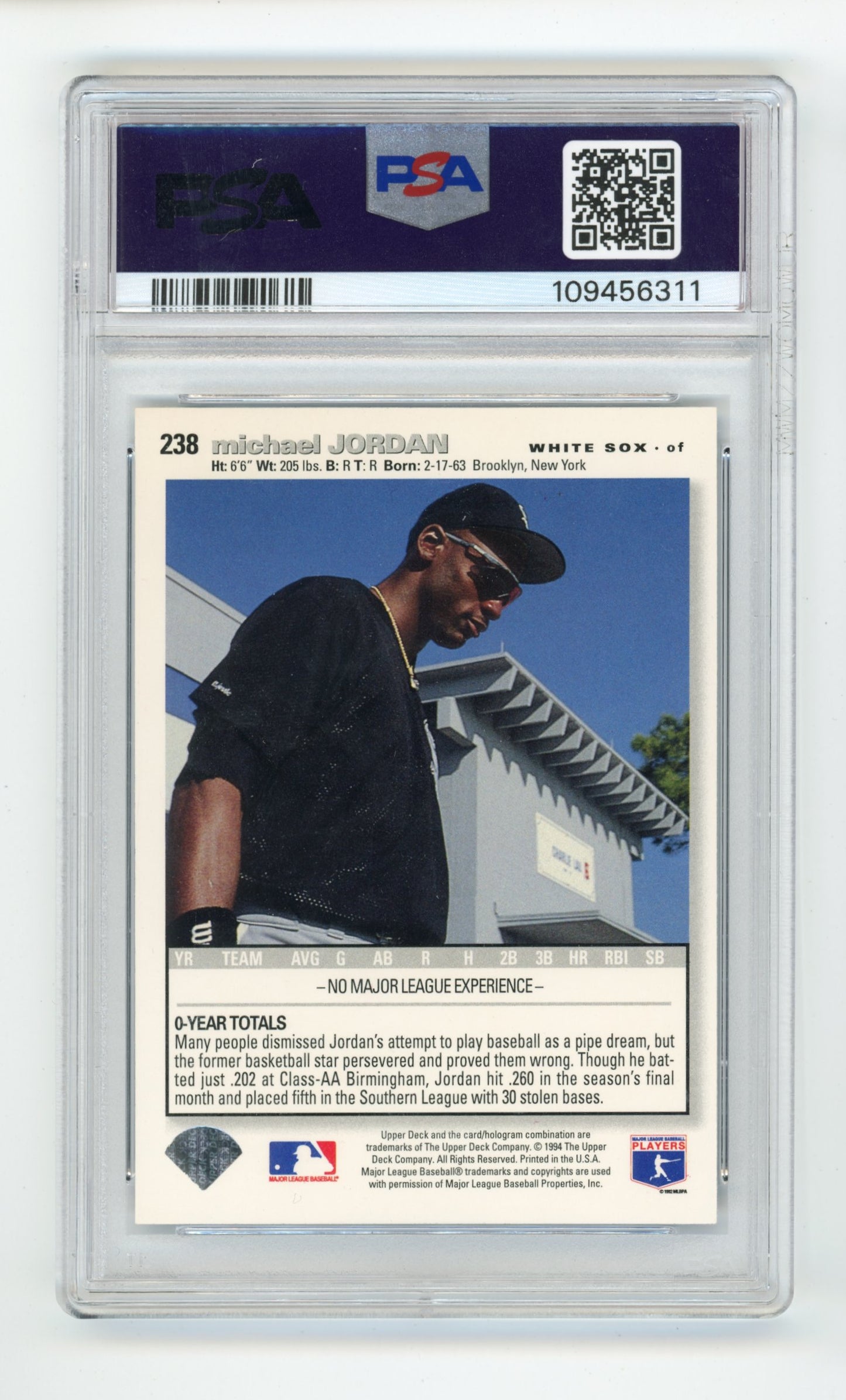 1995 Upper Deck Michael Jordan #238 - PSA 9 White Sox