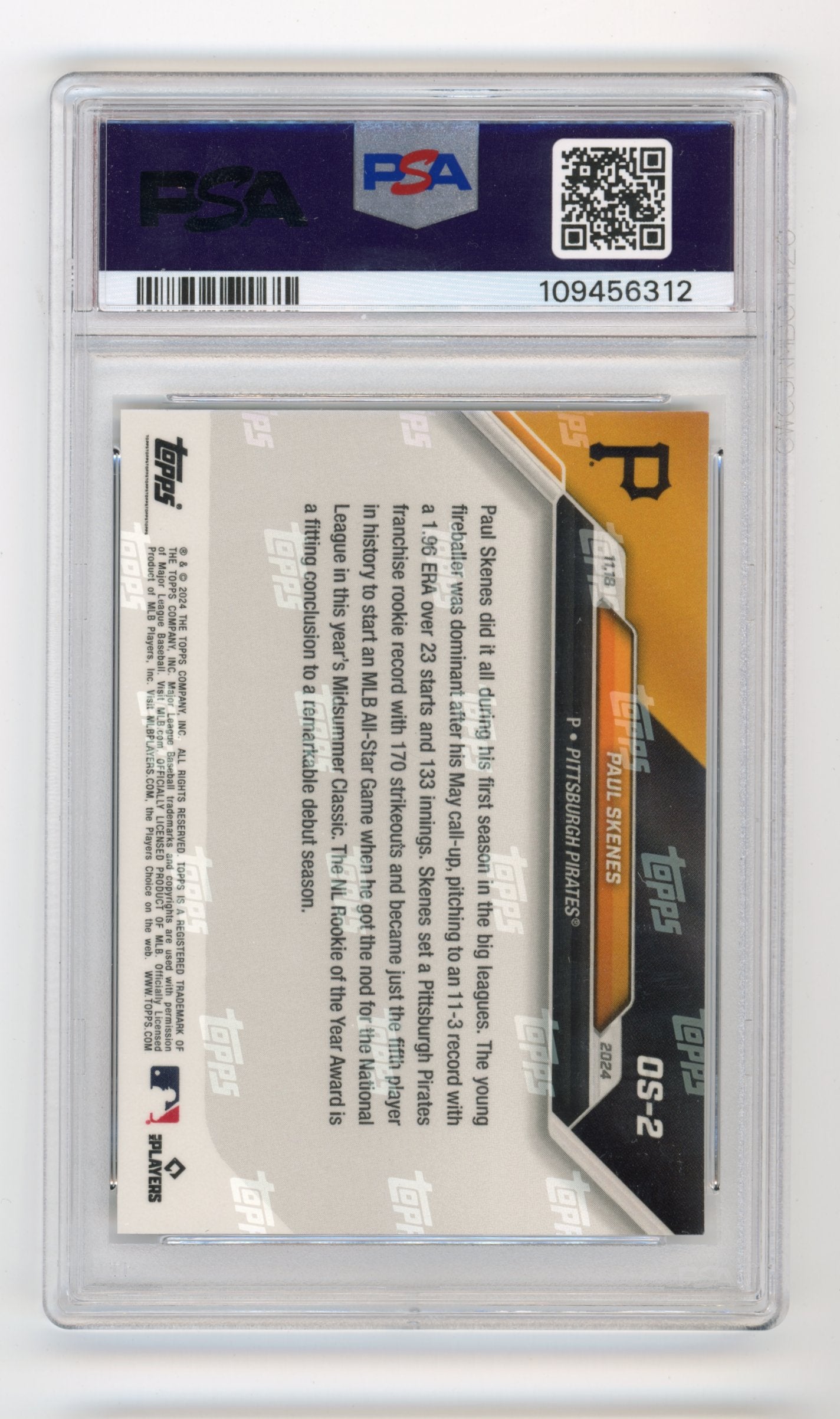 2024 Topps Chrome Paul Skenes #USC-27 - PSA 10 Pirates