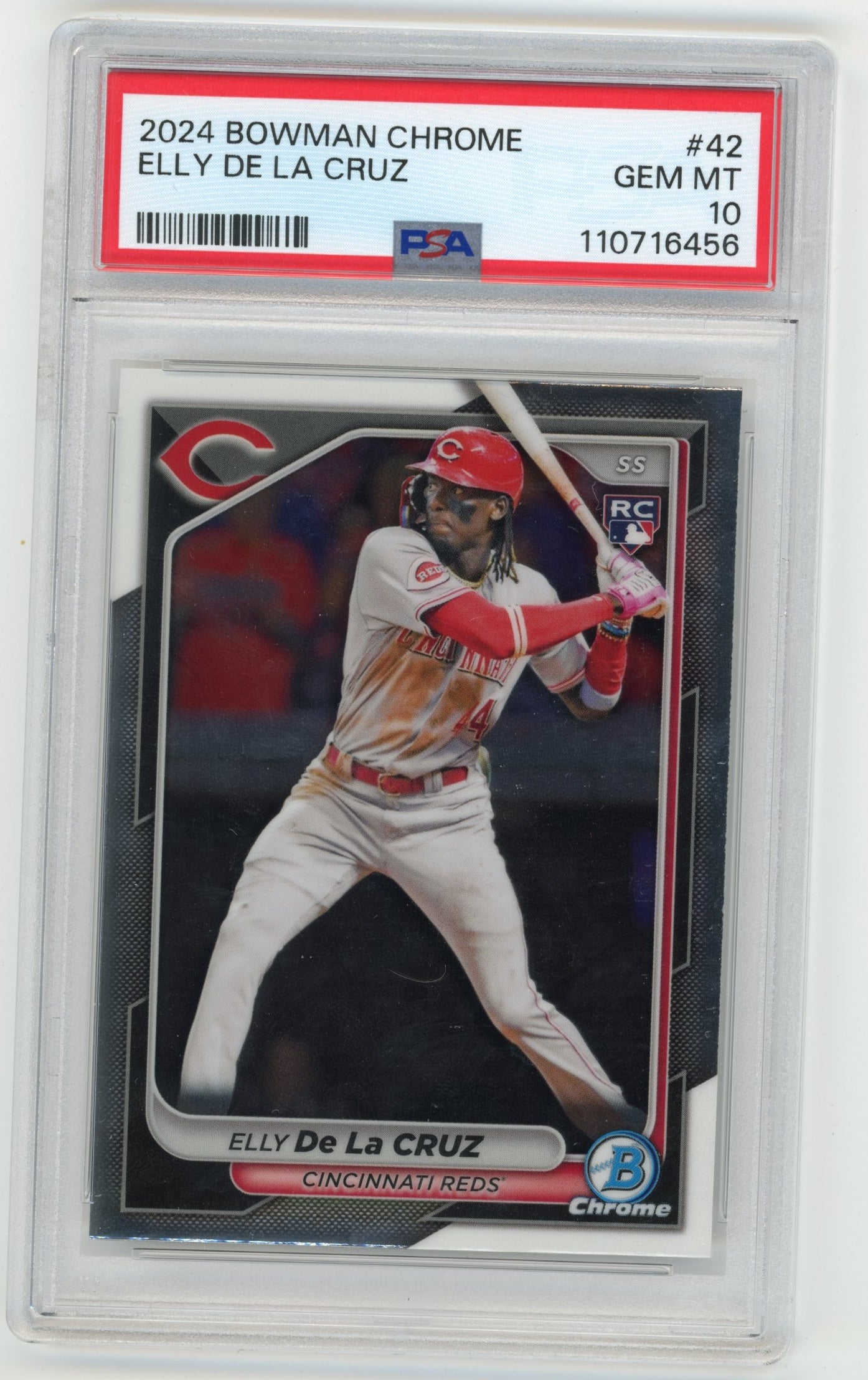 2024 Topps Bowman Chrome Elly De La Cruz RC #42 - PSA 10 Reds