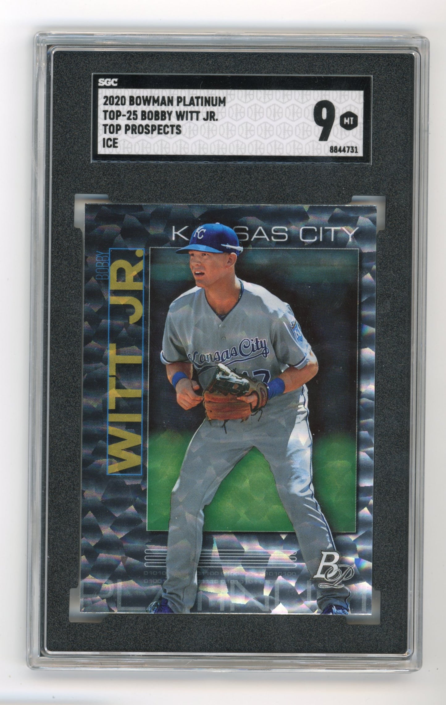 2020 Topps Bowman Platinum Bobby Witt Jr. #TOP-25 - Ice SGC 9 Royals