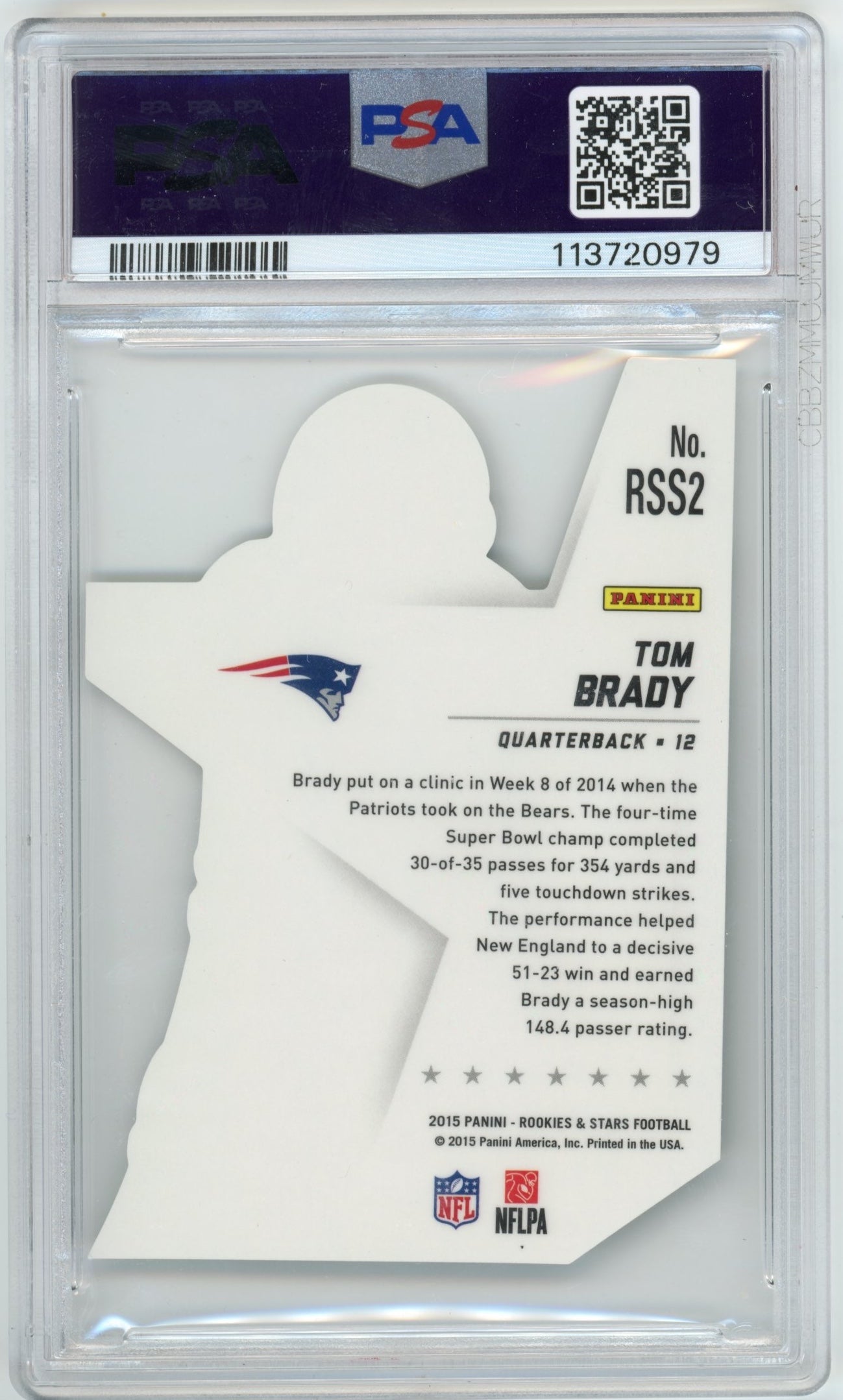 2015 Panini Rookies & Stars Tom Brady #RSS2 - PSA 8 Patriots