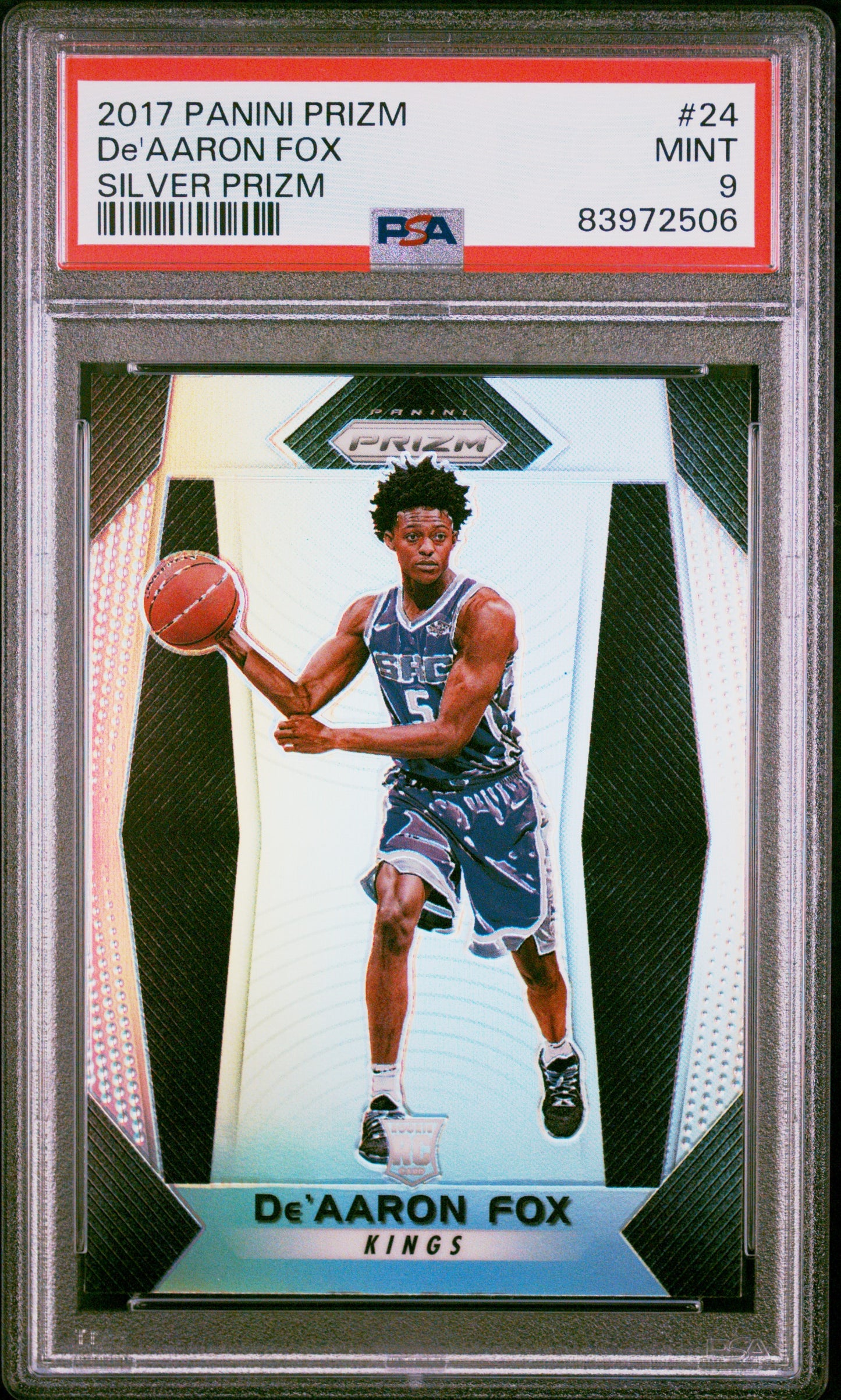 2017 Panini Prizm De'Aaron Fox #24 Silver Prizm PSA 9 Kings
