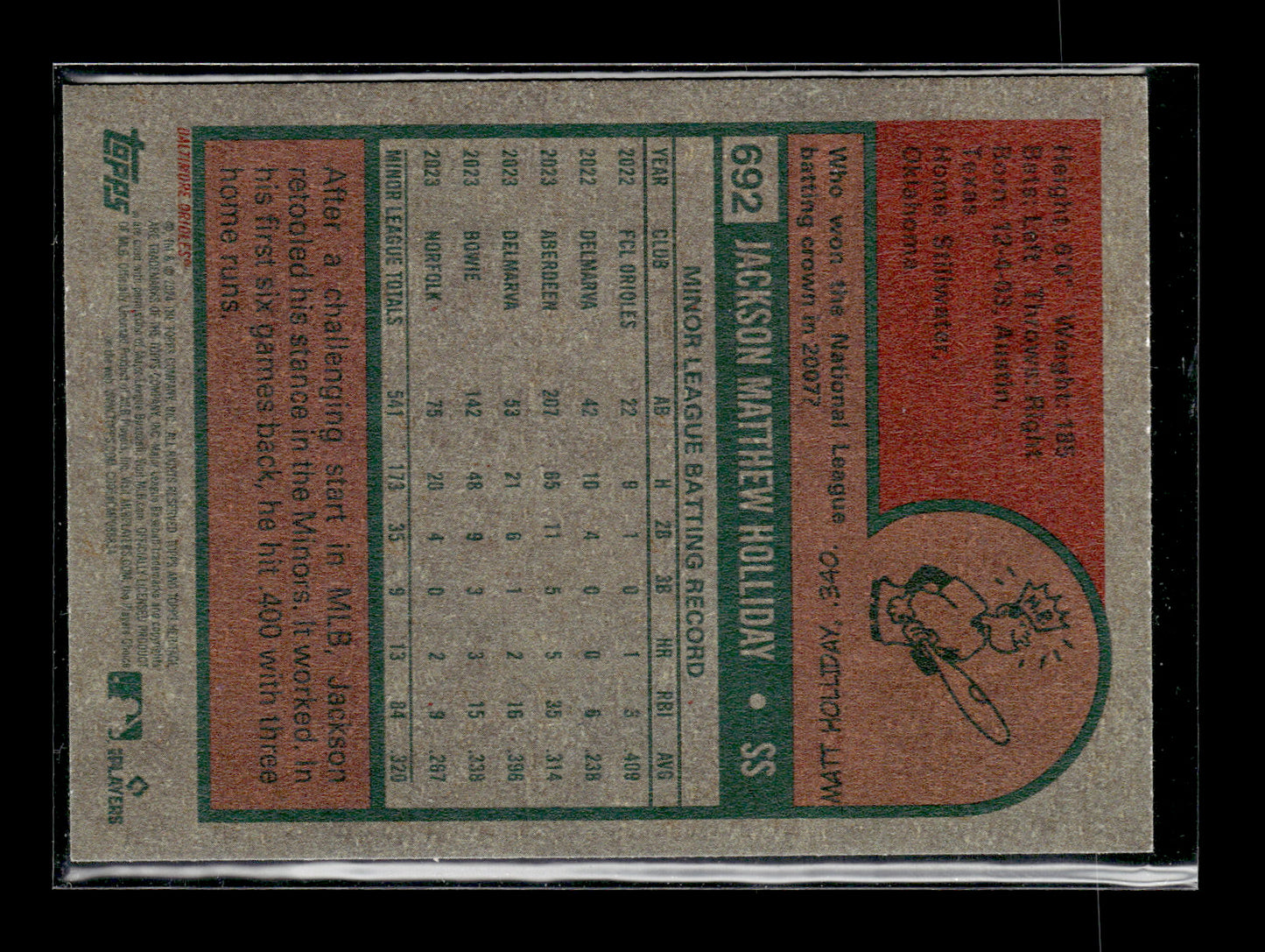 2024 Topps Heritage Jackson Holliday #692 Baltimore Orioles