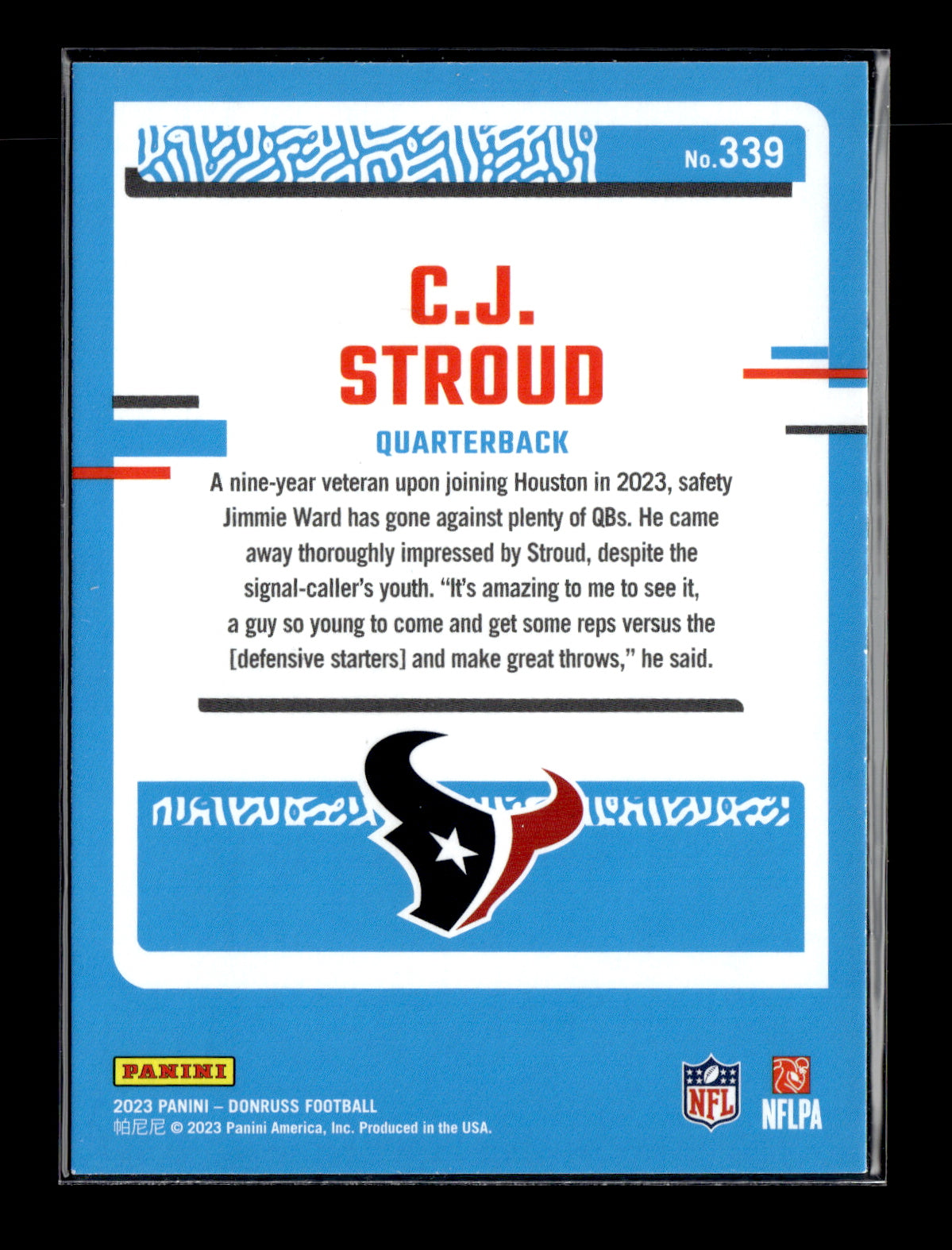 2023 Donruss C.J. Stroud #339 Houston Texans