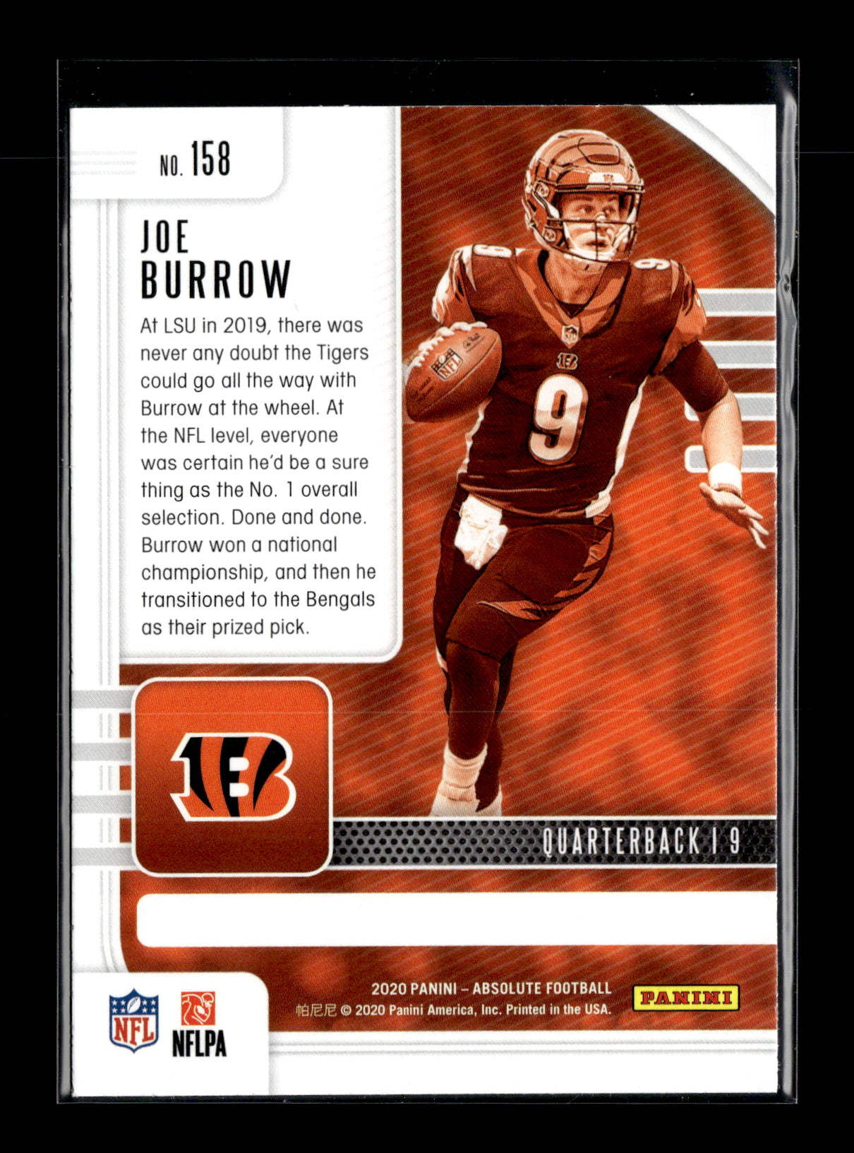 2020 Panini Absolute Joe Burrow #158 Retail Cincinnati Bengals