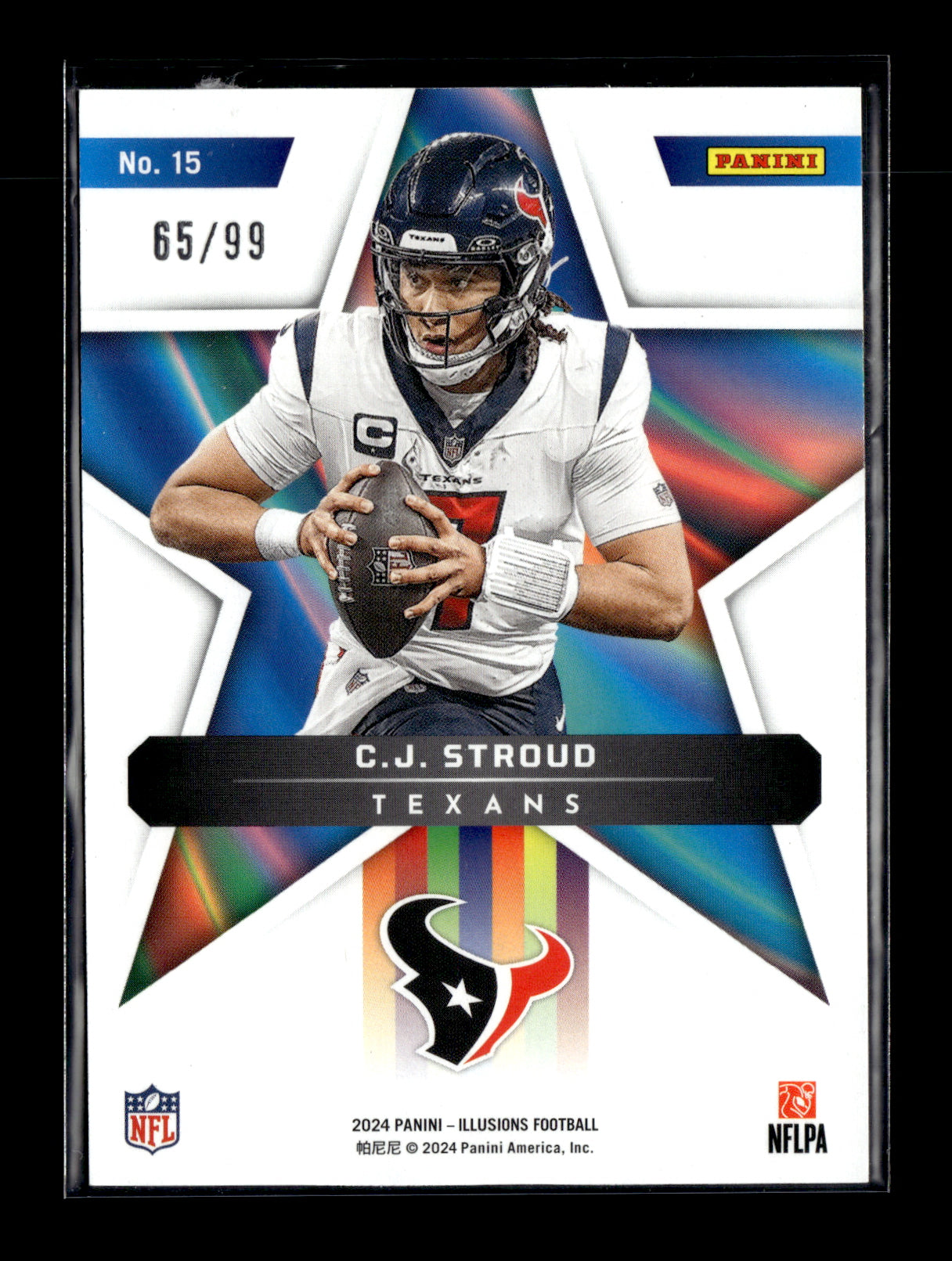 2024 Panini Illusions C.J. Stroud #15 Shining Stars Red #/99 Houston Texans