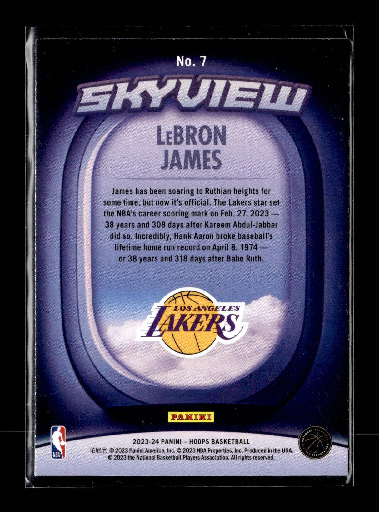 2023-24 Hoops LeBron James #7 Skyview Los Angeles Lakers