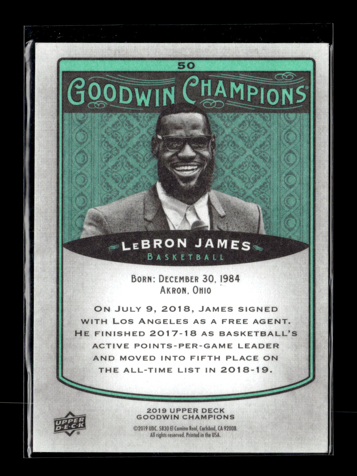 2019 Upper Deck Goodwin Champions LeBron James #50 Royal Blue