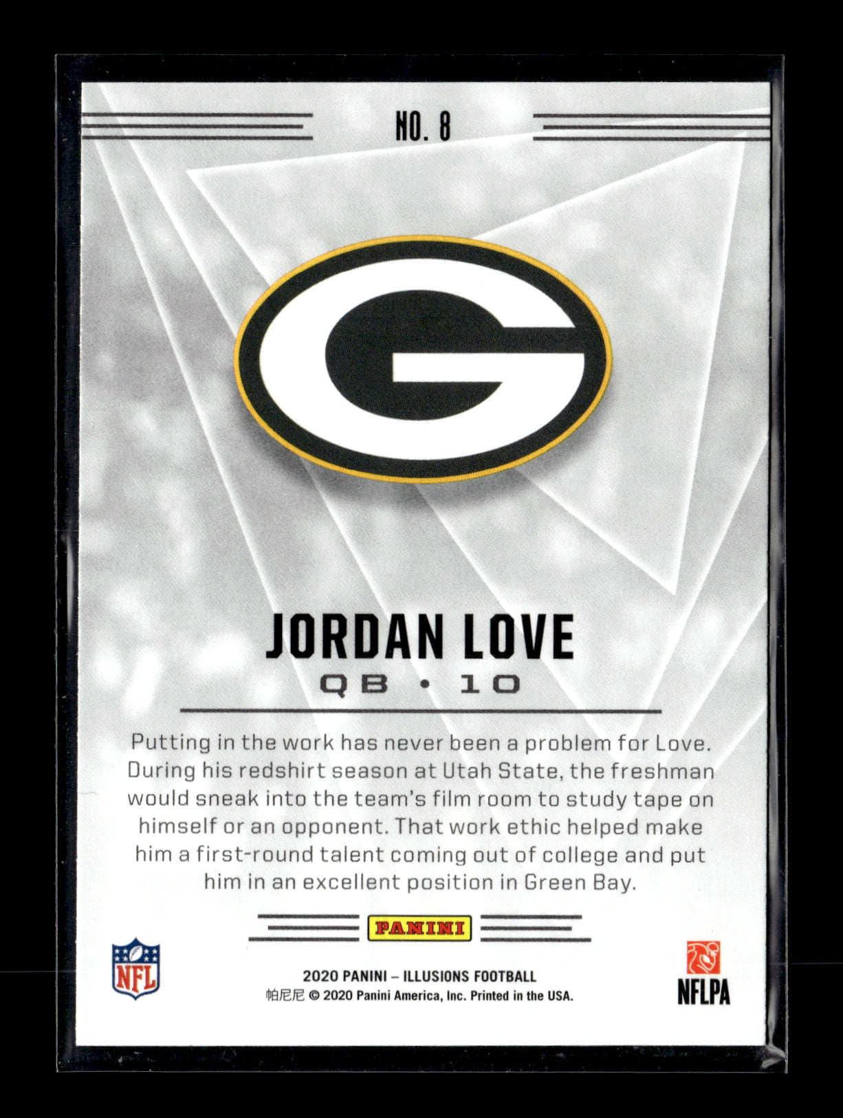 2020 Panini Illusions Jordan Love #8 Retail Green Bay Packers