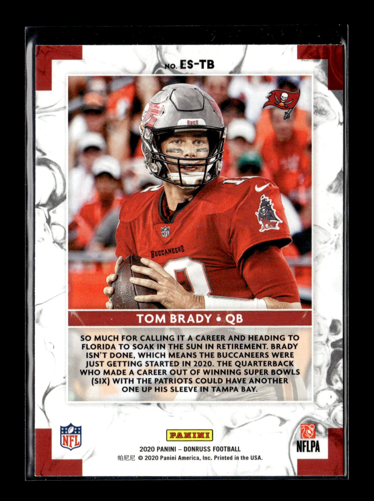 2020 Donruss Tom Brady #ES-TB Elite Series Tampa Bay Buccaneers