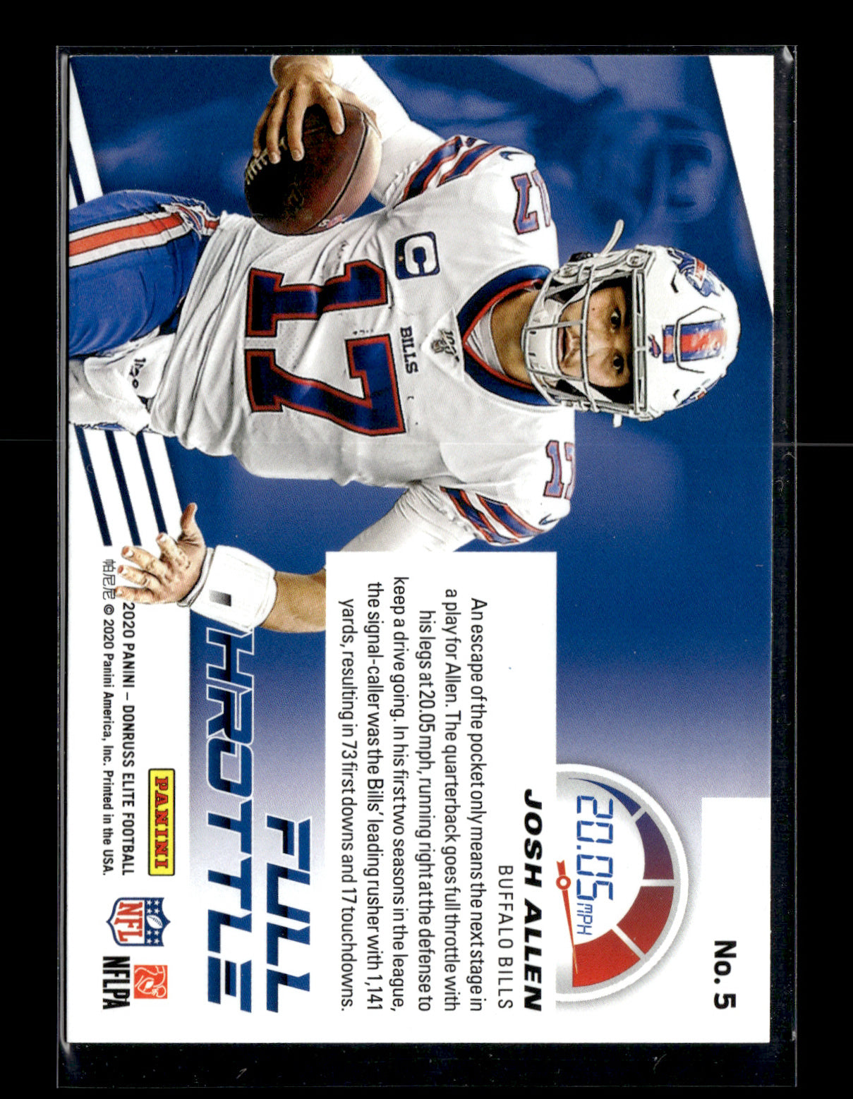 2020 Donruss Elite Josh Allen #5 Full Throttle Green Buffalo Bills