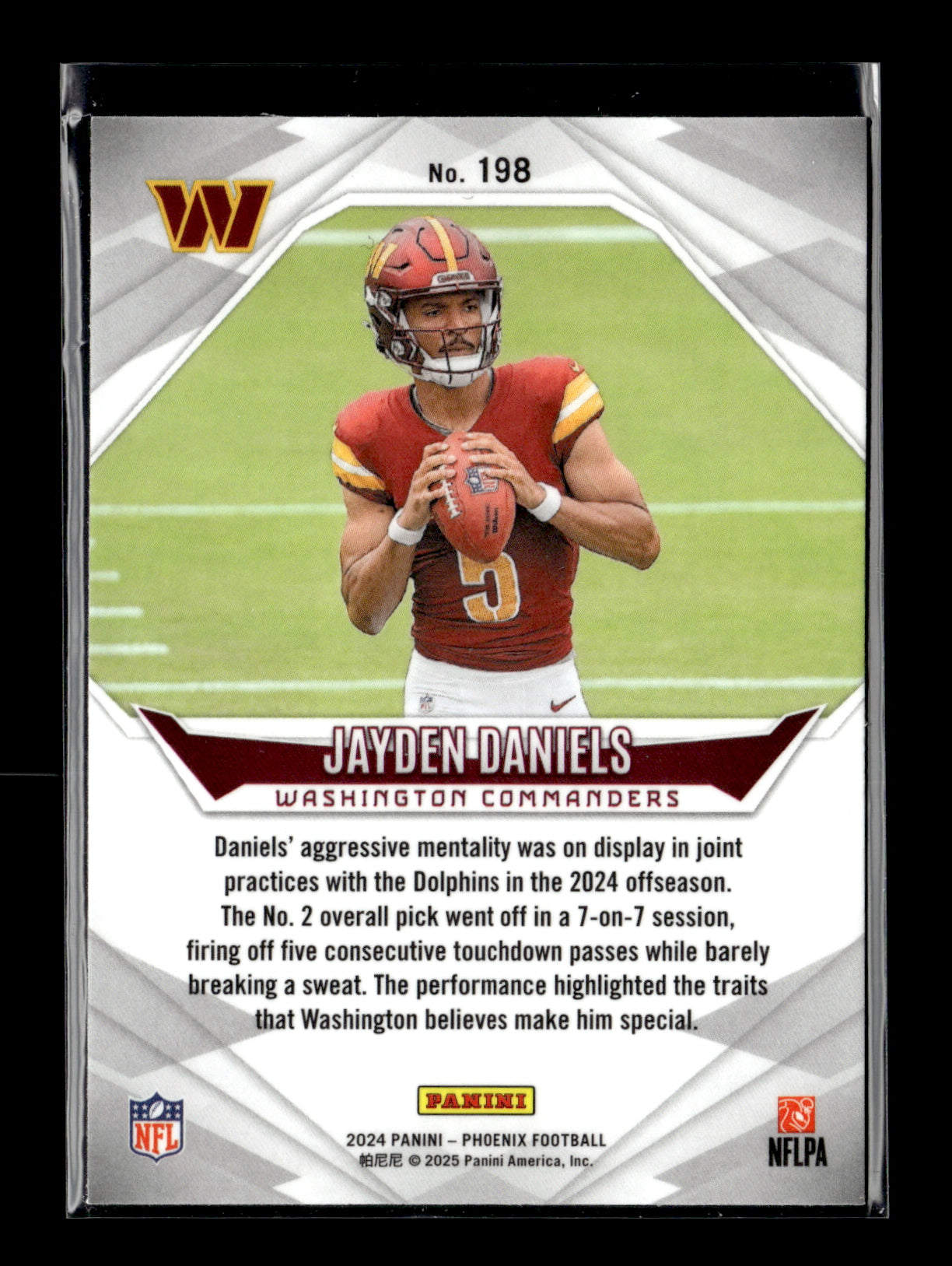 2024 Panini Phoenix Jayden Daniels #198 Washington Commanders