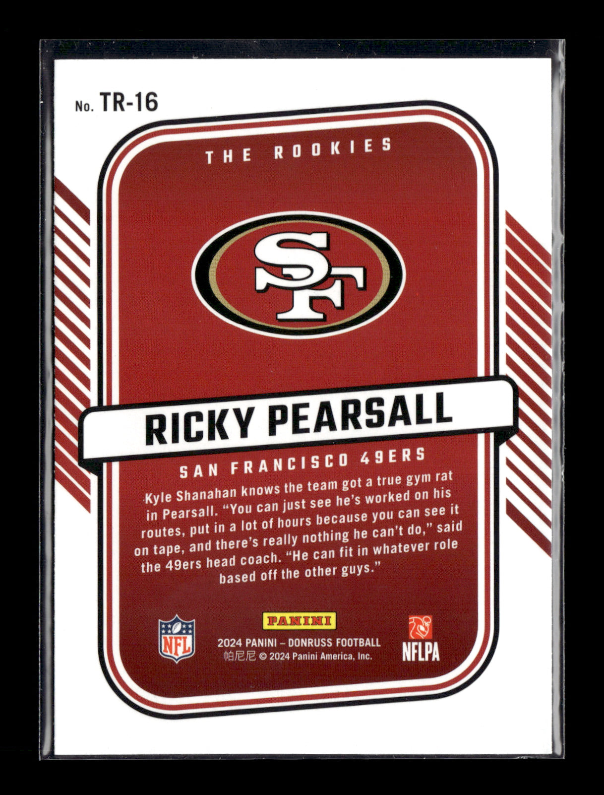 2024 Donruss Ricky Pearsall #TR-16 The Rookies San Francisco 49ers
