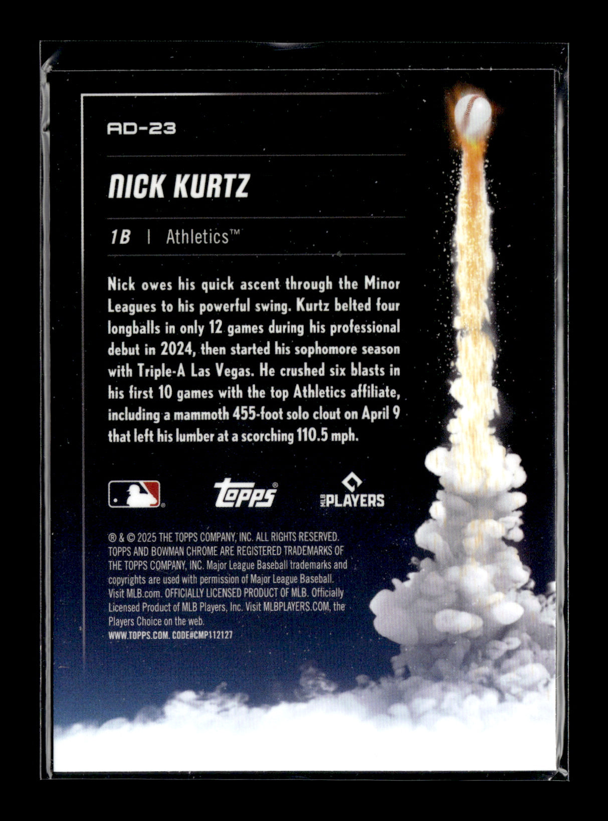 2025 Bowman Chrome Nick Kurtz #AD-23 Adios Athletics