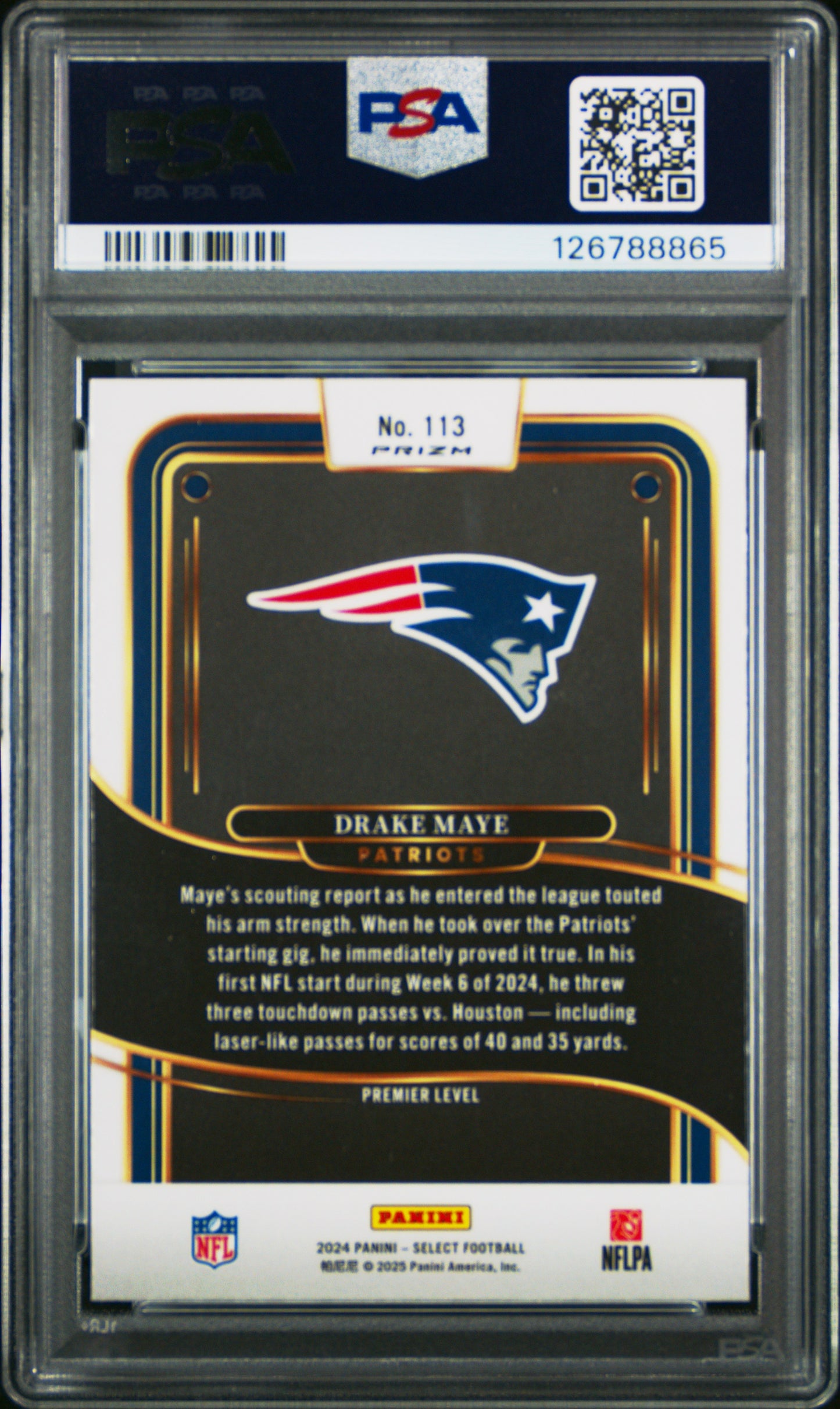 2024 Panini Select Drake Maye #113 Red & Blue Shock PSA 9 New England Patriots