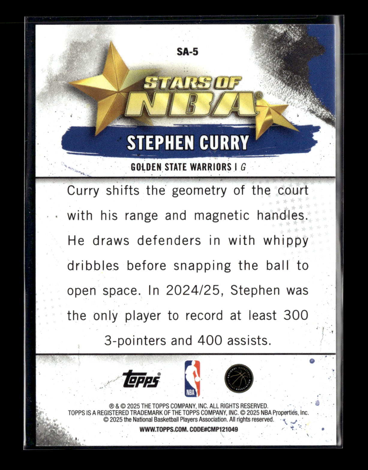 2025-26 Topps Stephen Curry #SA-5 Stars of the NBA Rainbow Foilboard Golden State Warriors