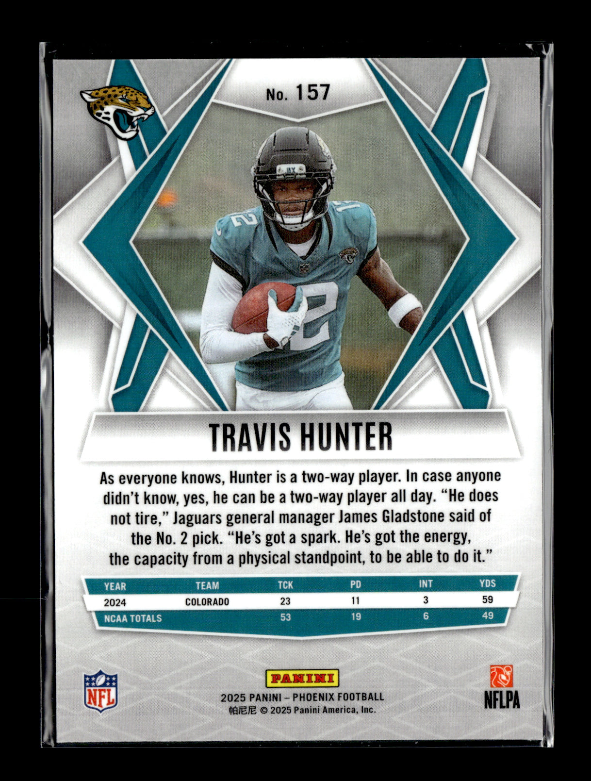 2025 Panini Phoenix Travis Hunter #157 Jacksonville Jaguars