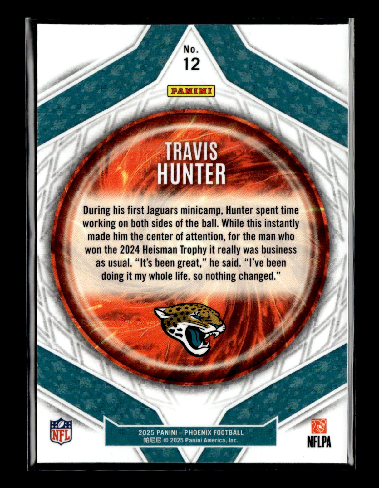 2025 Panini Phoenix Travis Hunter #12 Paragon Jacksonville Jaguars