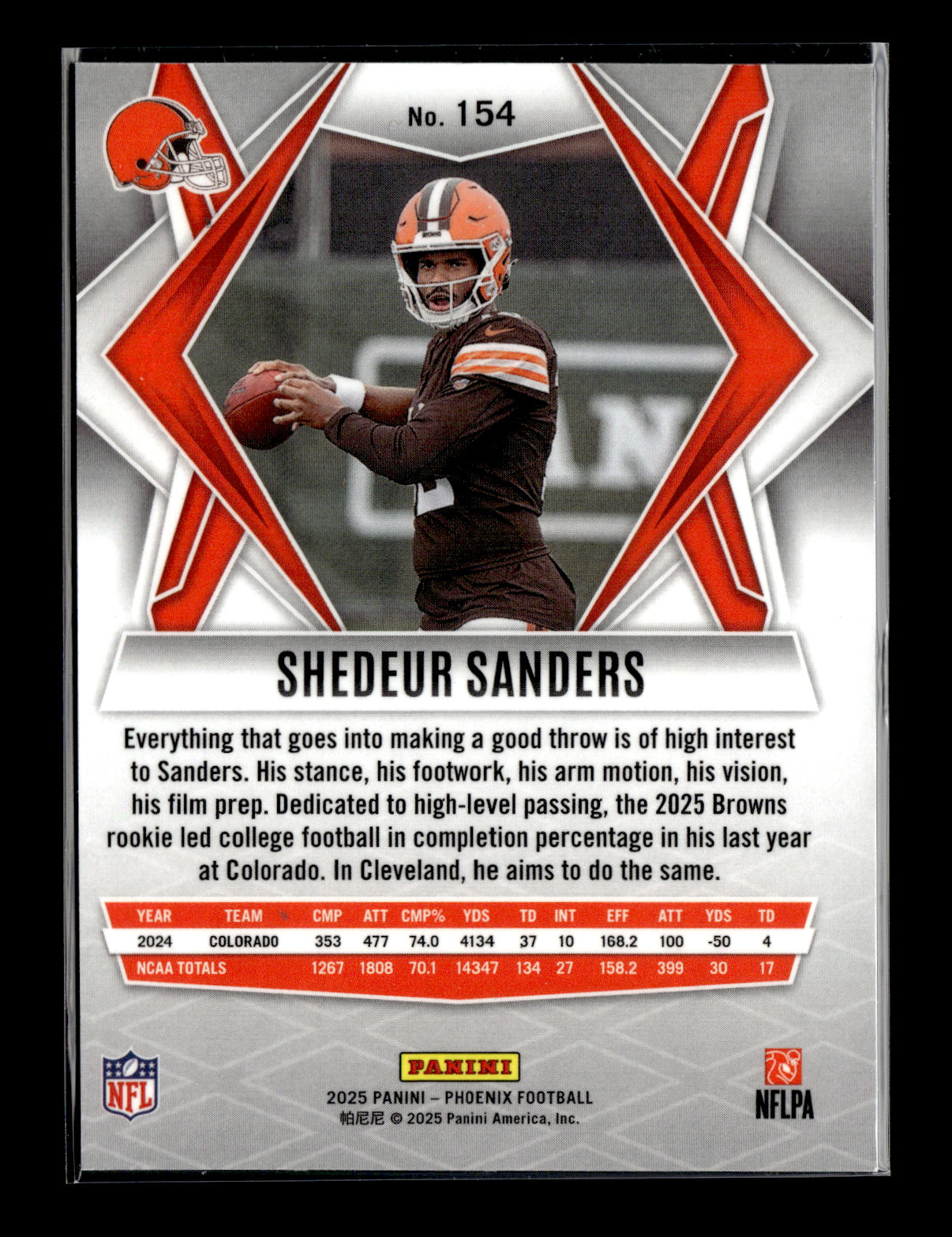 2025 Panini Phoenix Shedeur Sanders #154 Cleveland Browns