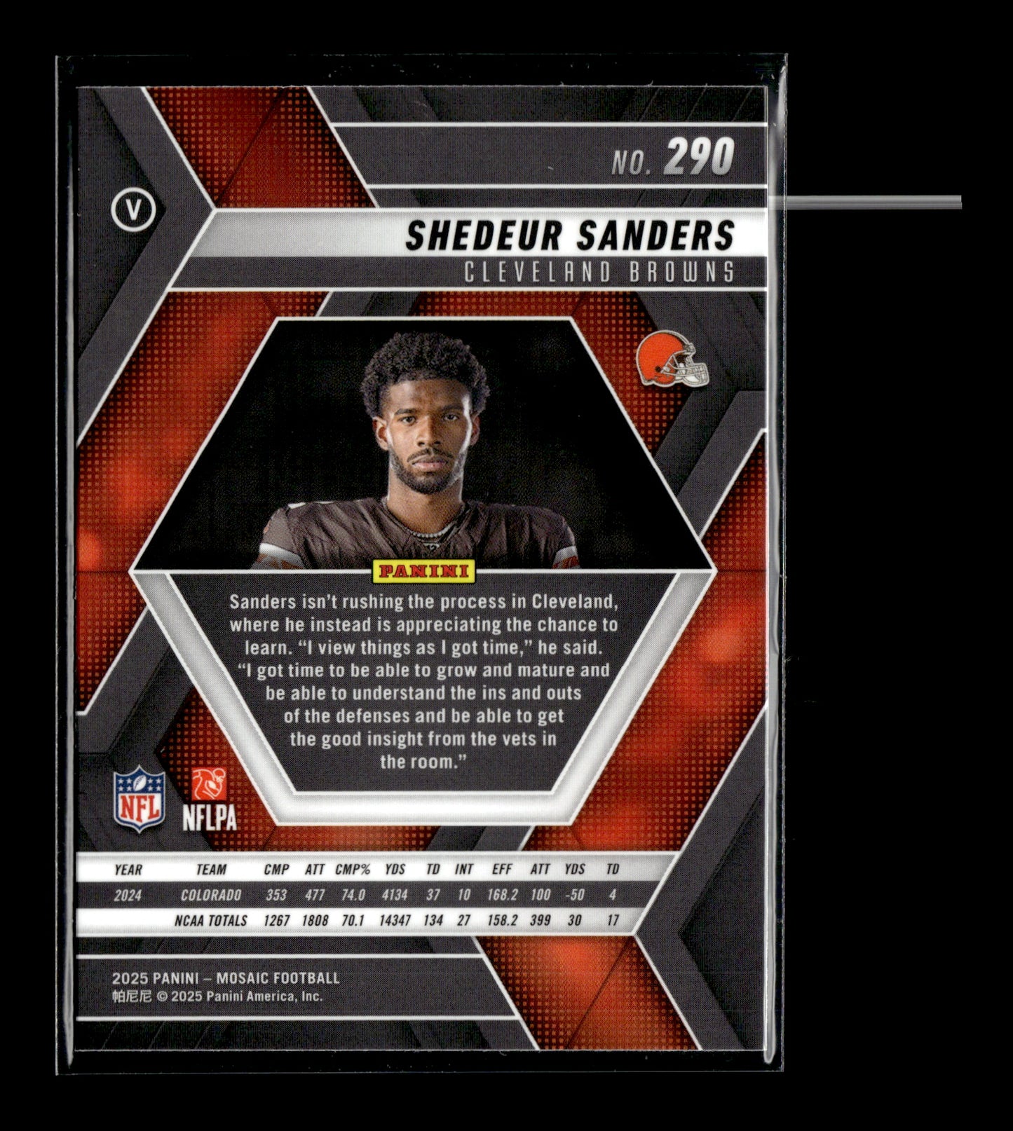2025 Panini Mosaic Shedeur Sanders #290 Cleveland Browns