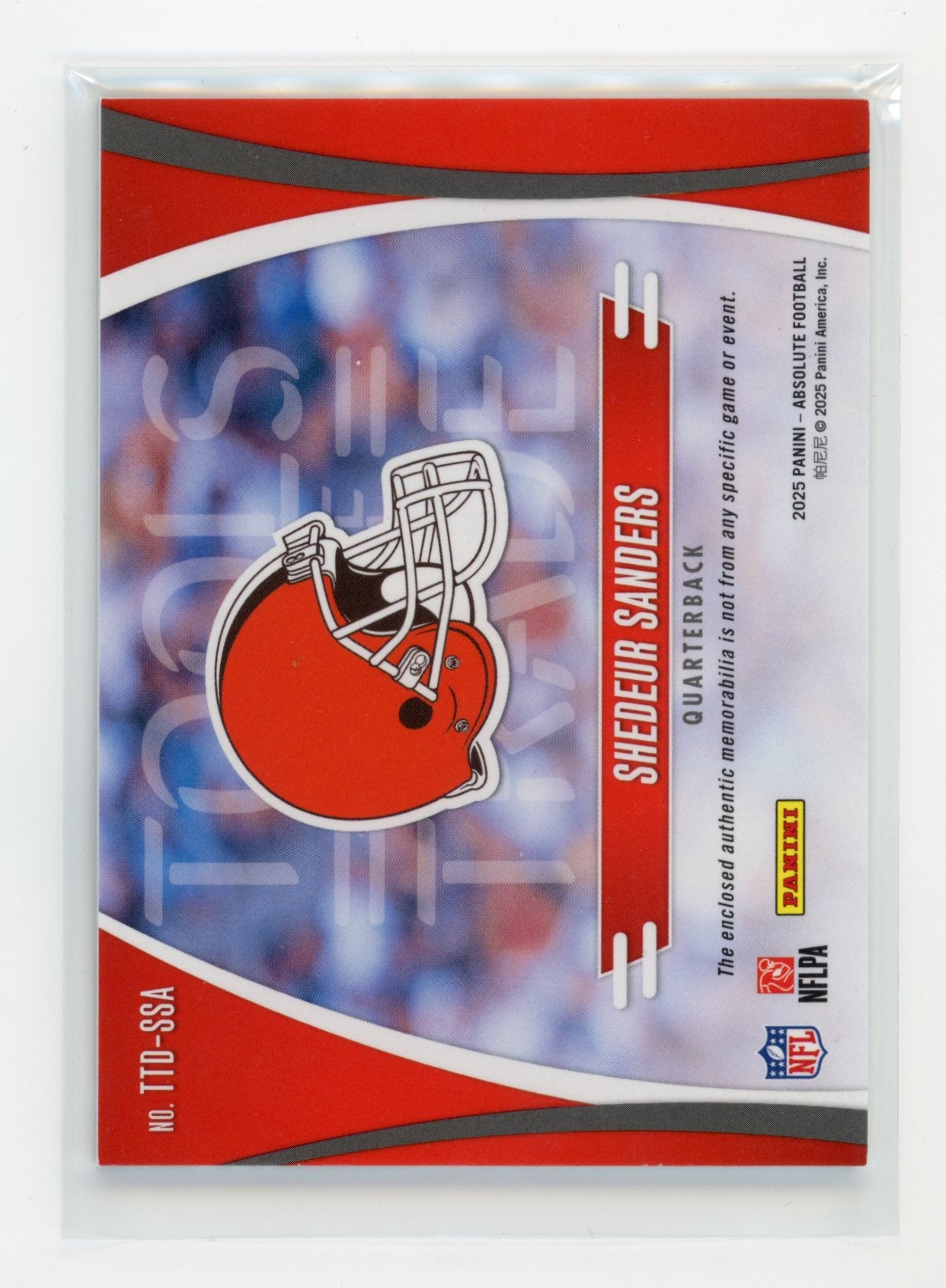 2025 Panini Absolute Shedeur Sanders #TTD-SSI Tools of the Trade Double #/249 Cleveland Browns