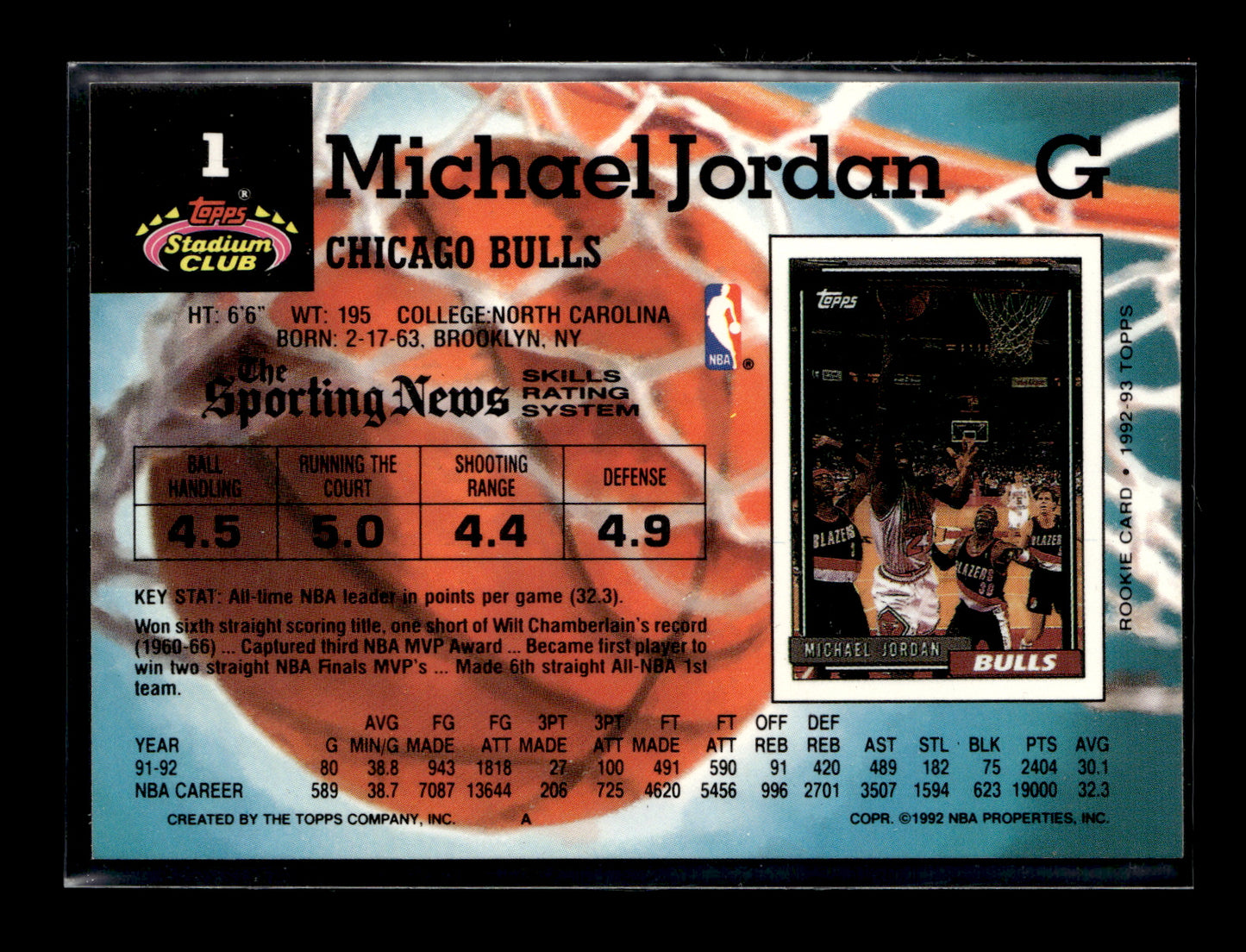 1992-93 Stadium Club Michael Jordan #1 Chicago Bulls