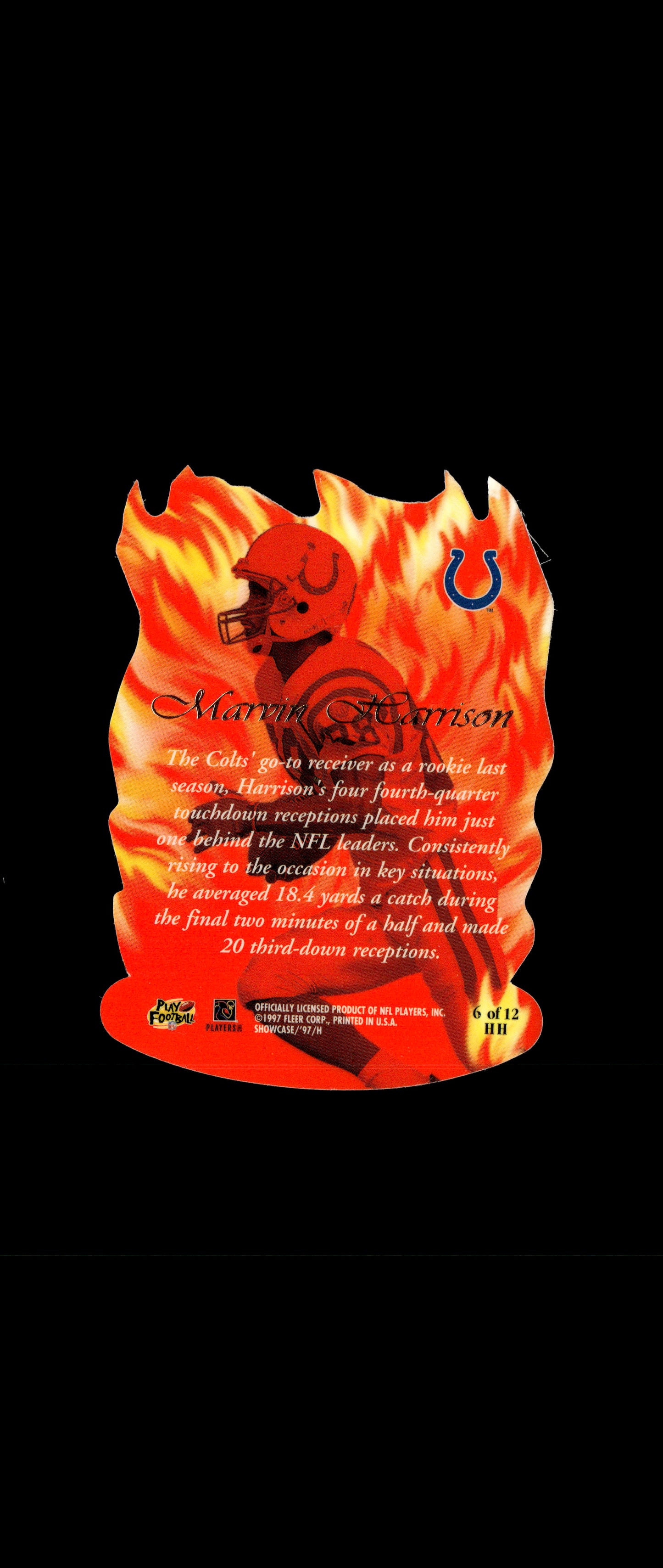 1997 Flair Showcase Marvin Harrison #6 HH Hot Hands Indianapolis Colts